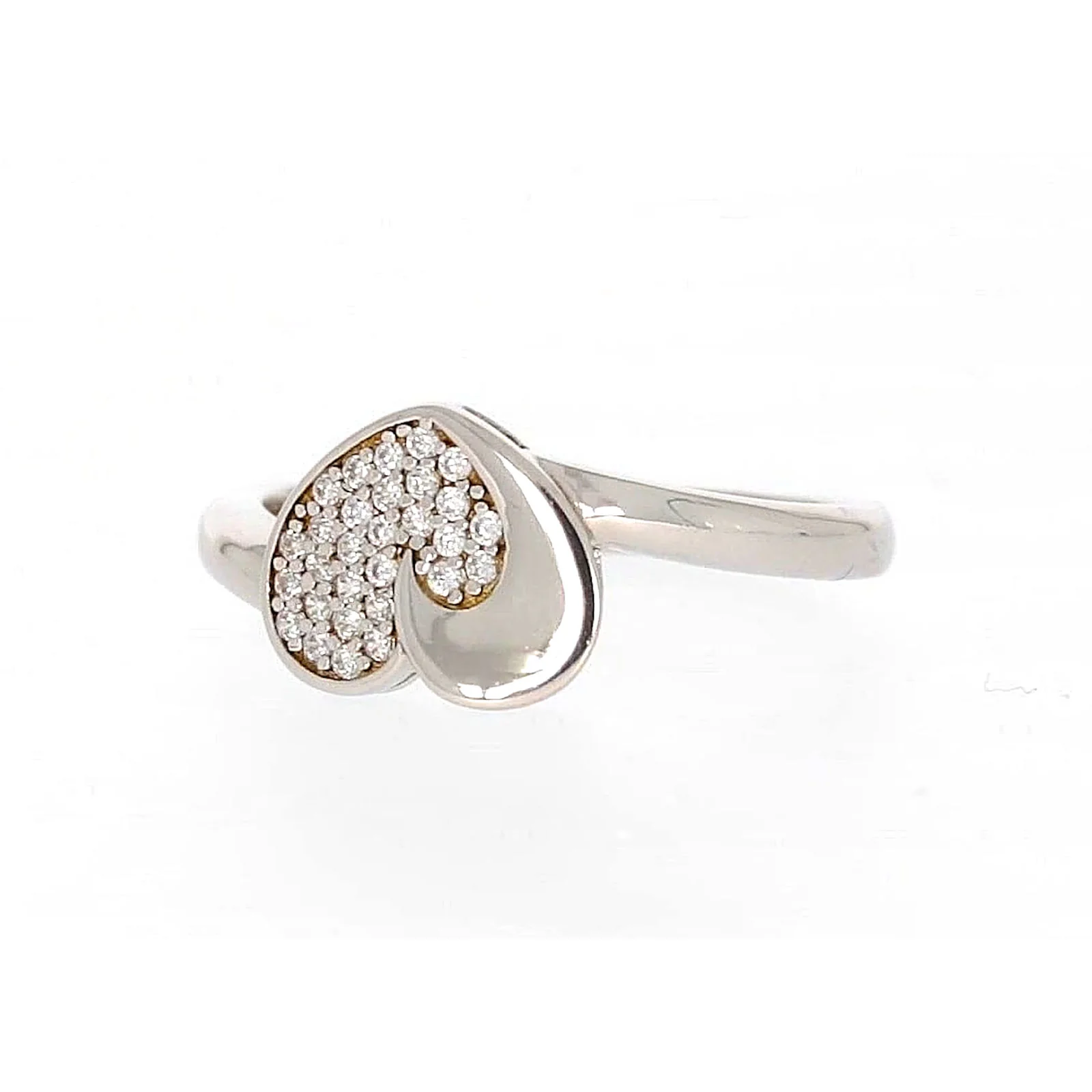 Sterling Silver Cubiz Zirconia Heart Ring - Image 5