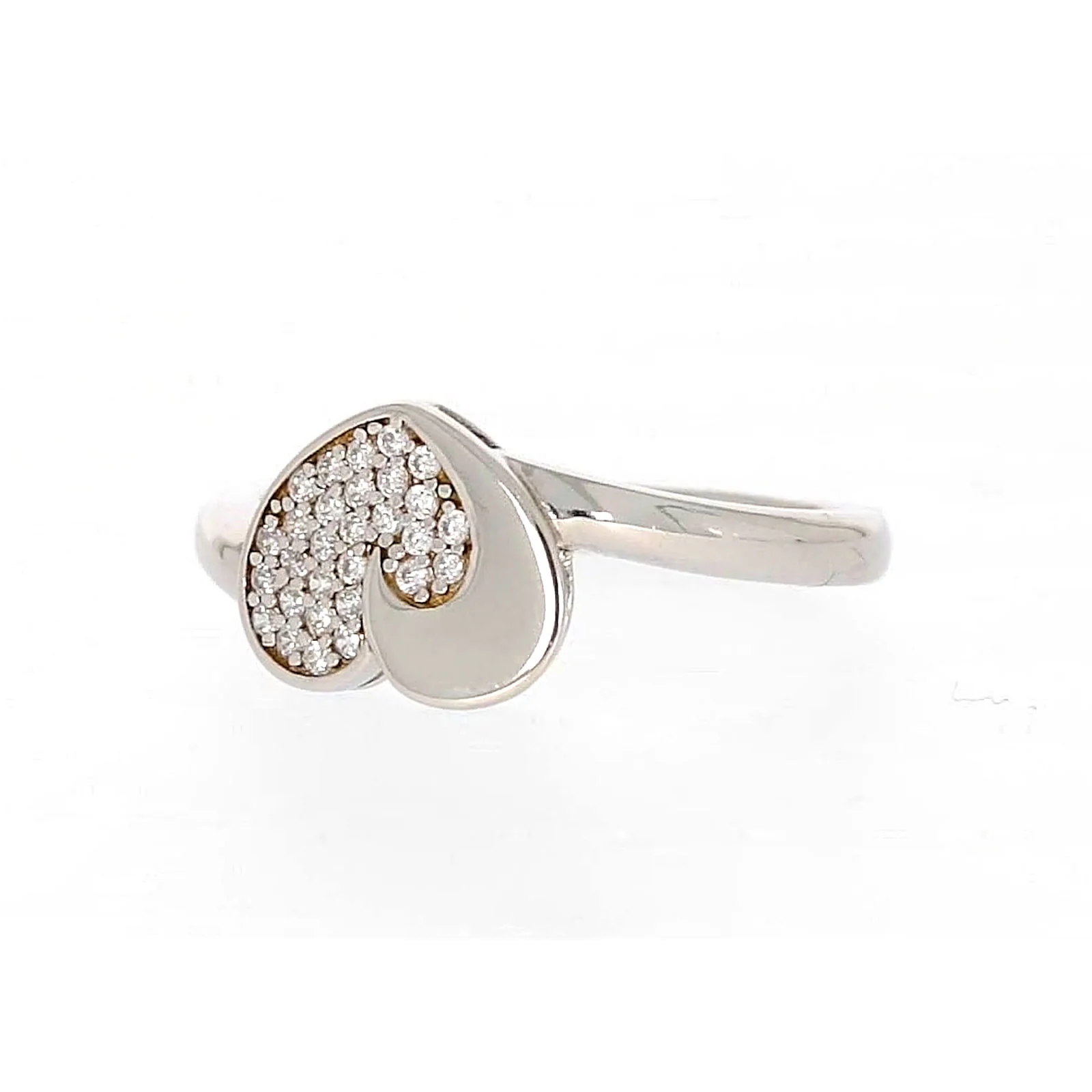 Sterling Silver Cubiz Zirconia Heart Ring - Image 6