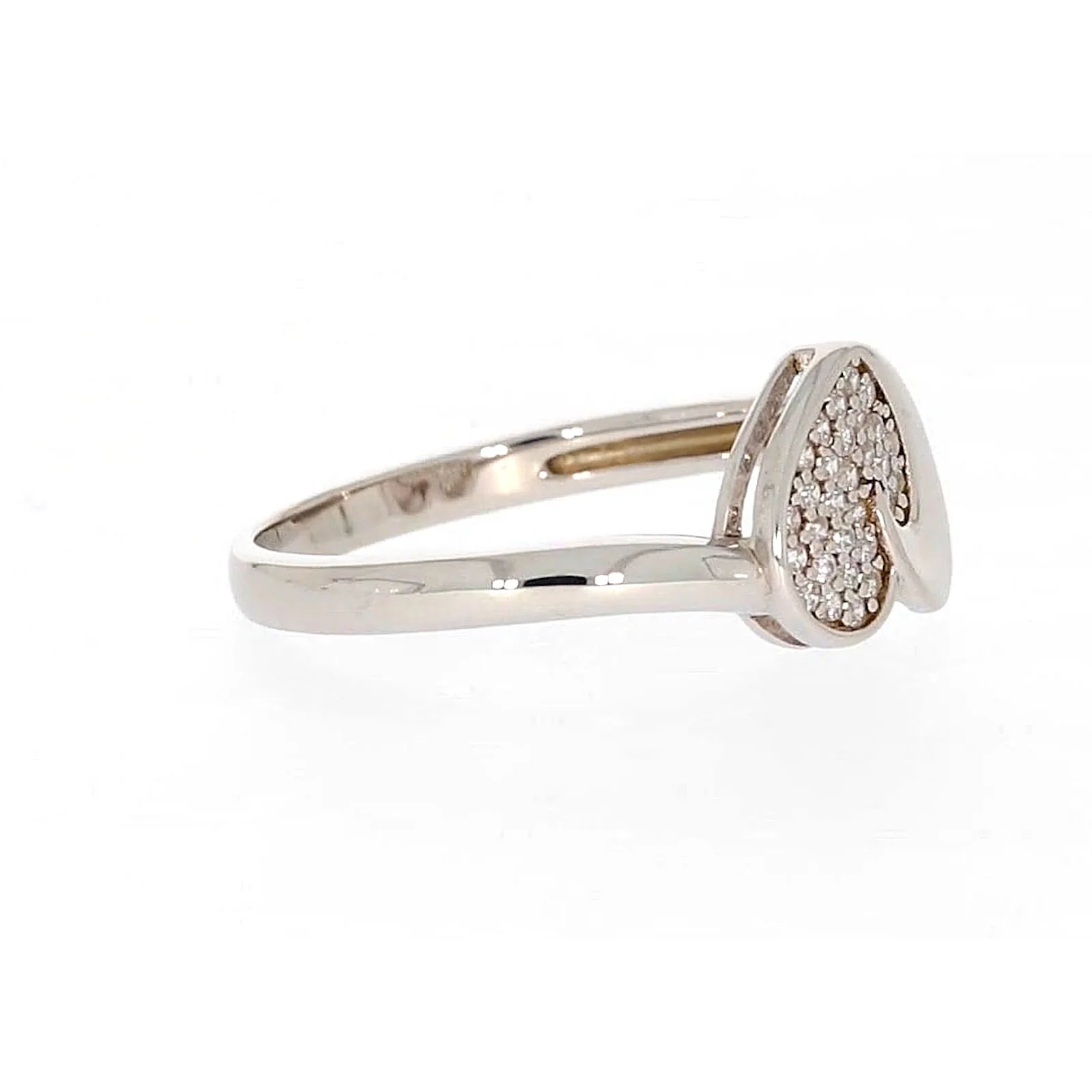 Sterling Silver Cubiz Zirconia Heart Ring - Image 62