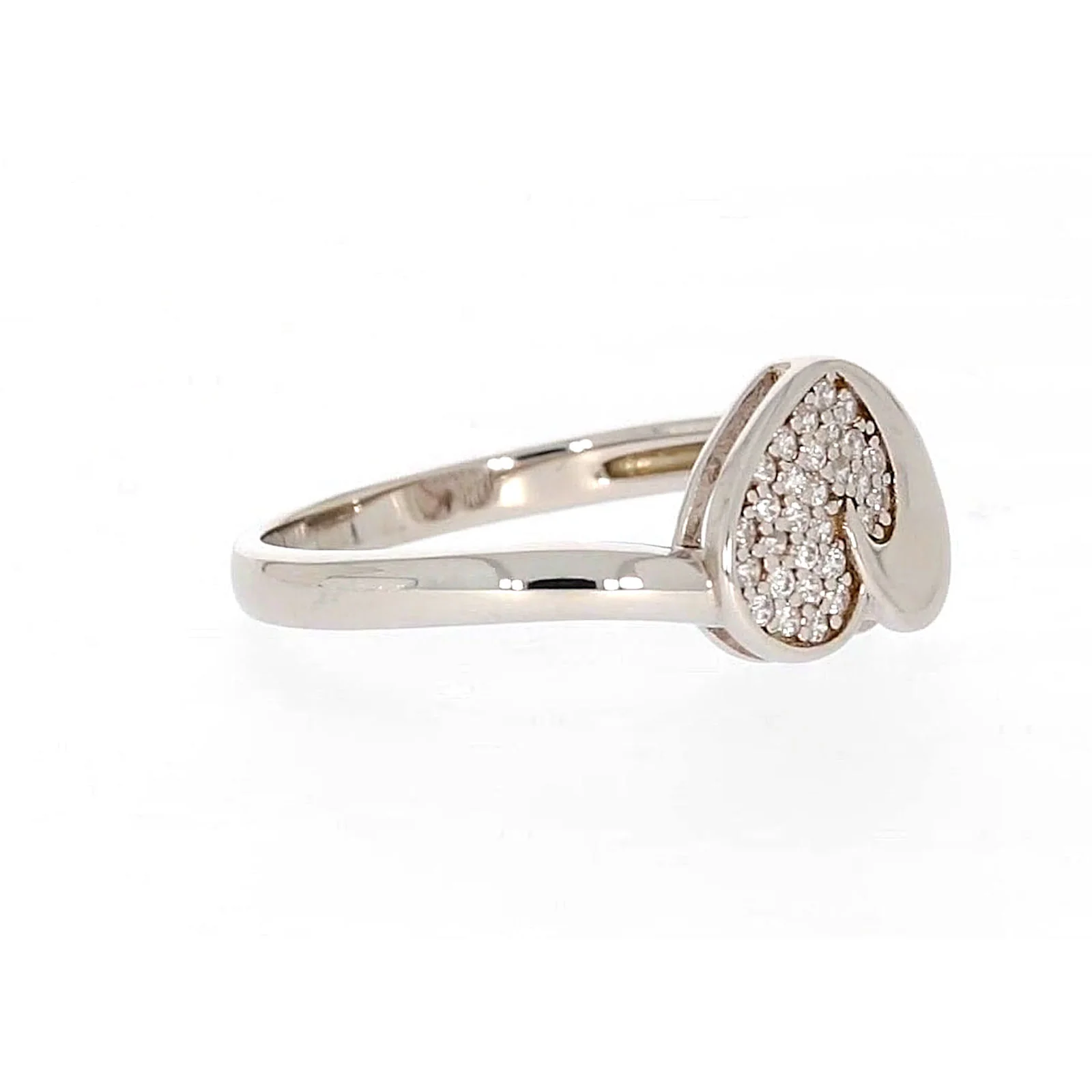Sterling Silver Cubiz Zirconia Heart Ring - Image 64