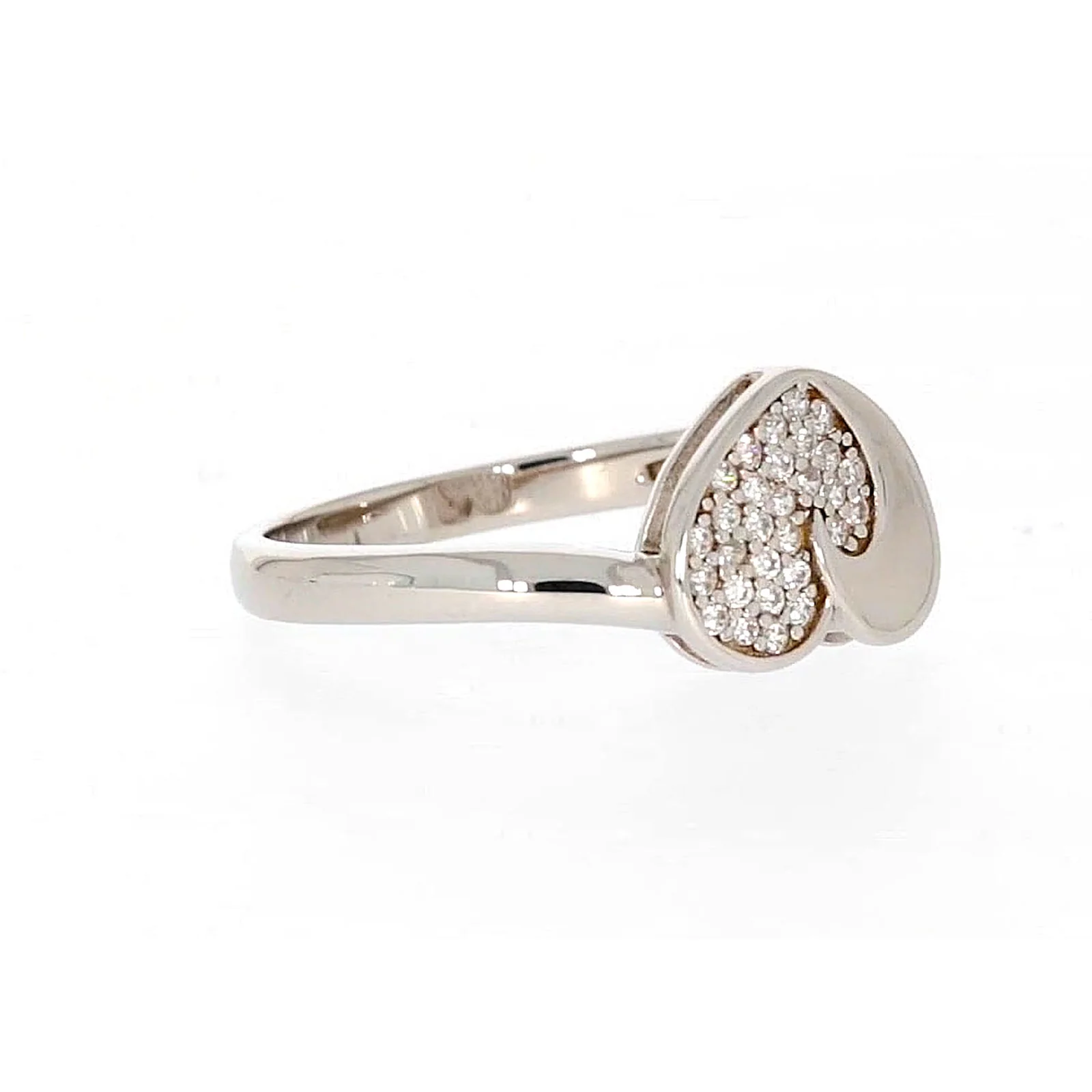 Sterling Silver Cubiz Zirconia Heart Ring - Image 66
