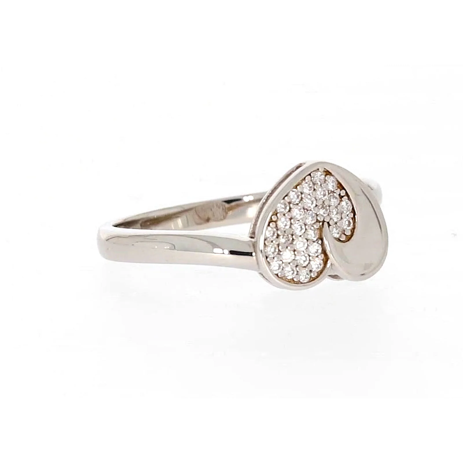 Sterling Silver Cubiz Zirconia Heart Ring - Image 68