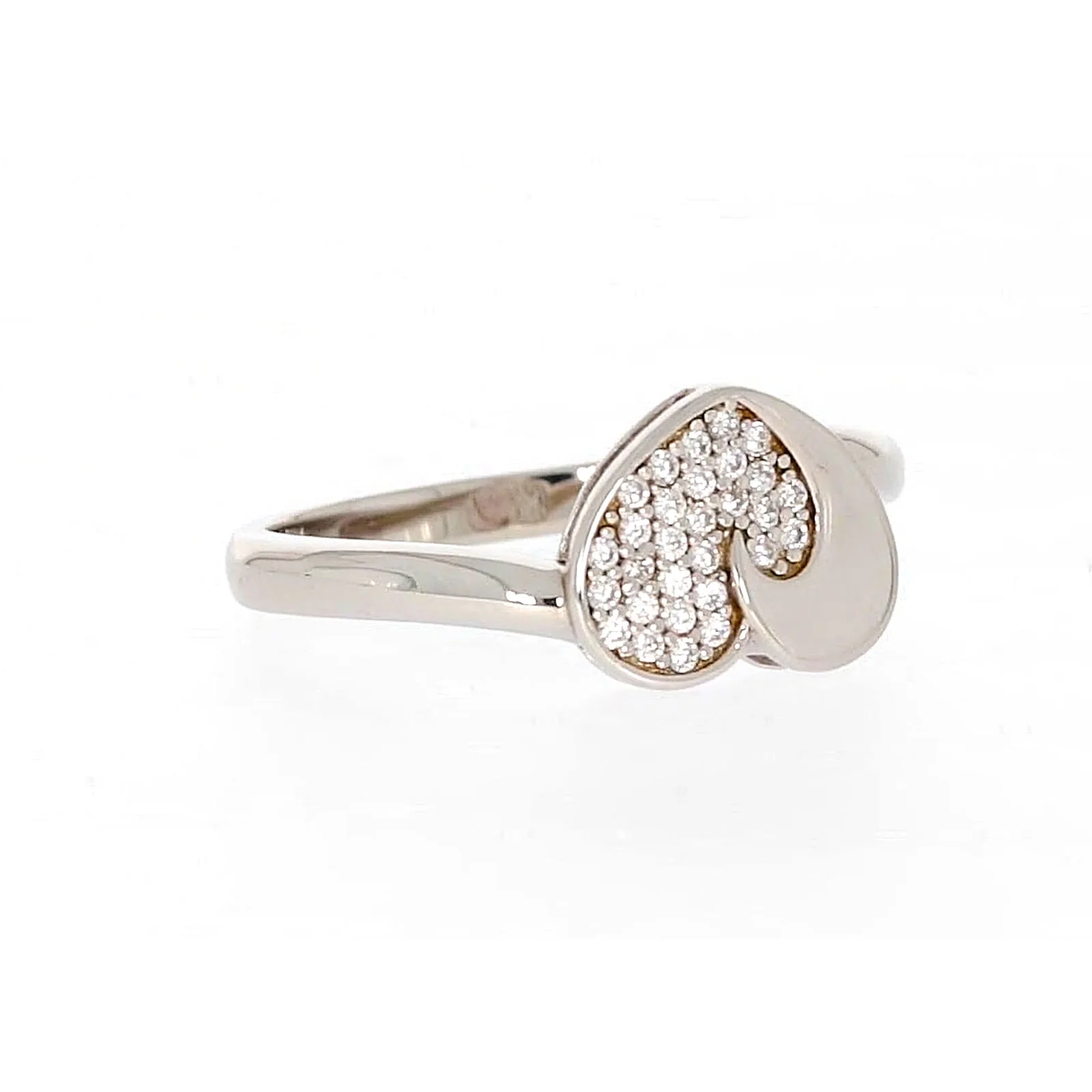 Sterling Silver Cubiz Zirconia Heart Ring - Image 69