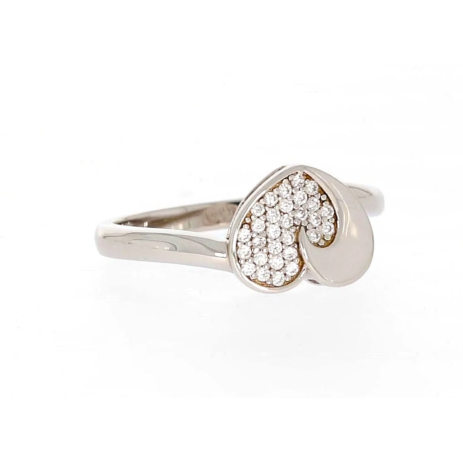Sterling Silver Cubiz Zirconia Heart Ring - Image 70