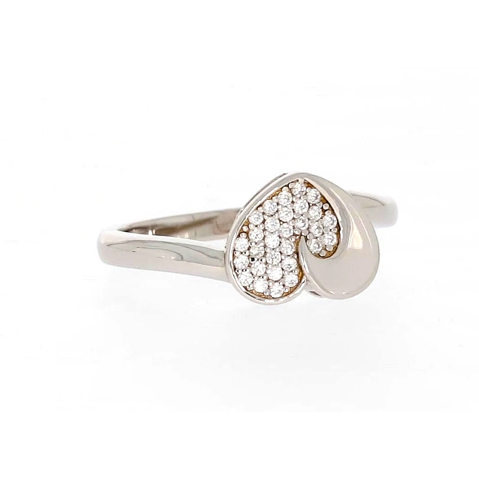 Sterling Silver Cubiz Zirconia Heart Ring - Image 71