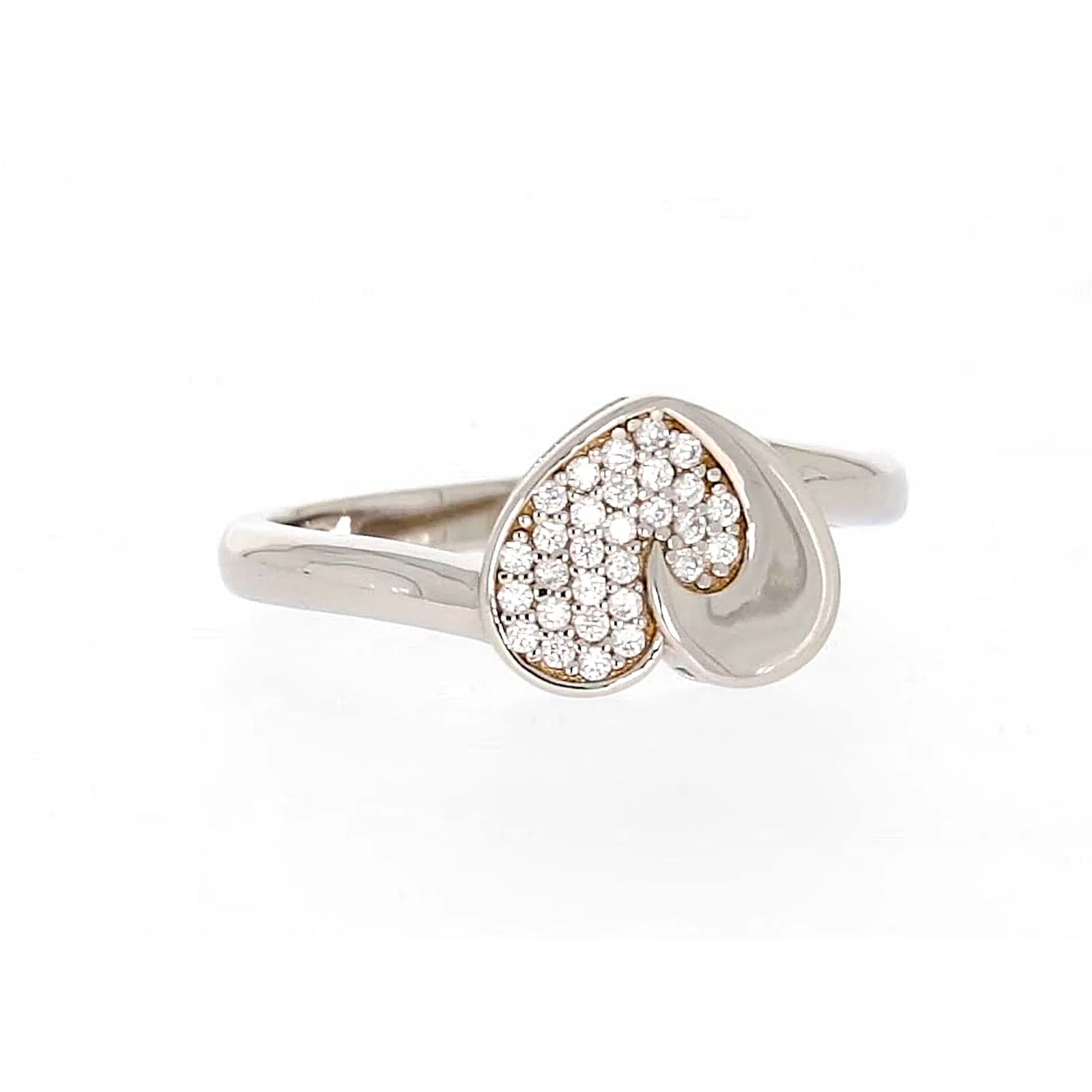Sterling Silver Cubiz Zirconia Heart Ring - Image 72