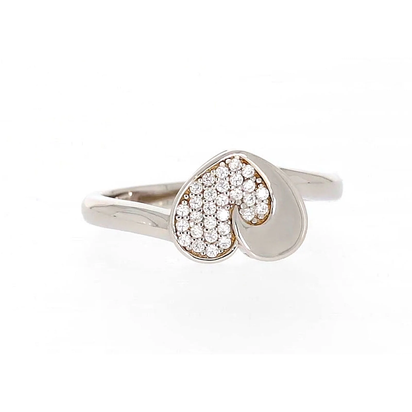 Sterling Silver Cubiz Zirconia Heart Ring - Image 73