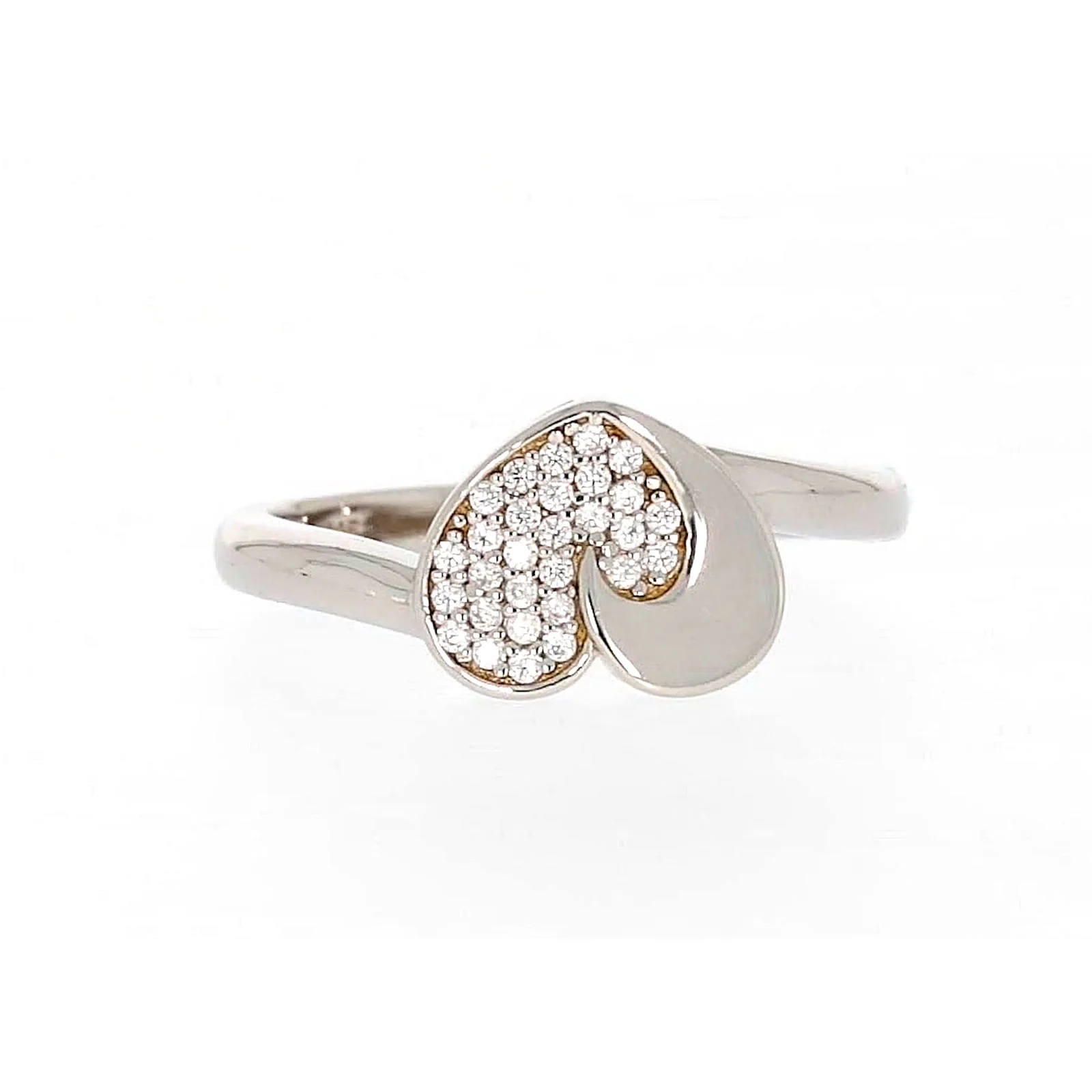 Sterling Silver Cubiz Zirconia Heart Ring - Image 74