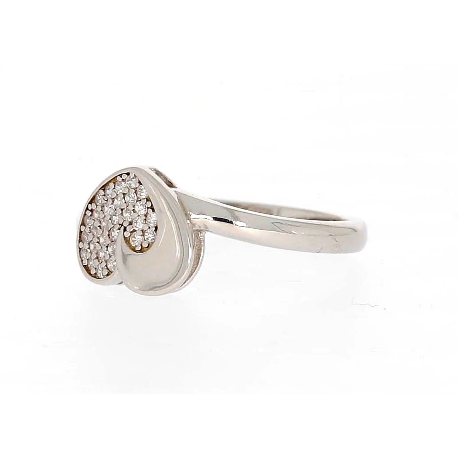 Sterling Silver Cubiz Zirconia Heart Ring - Image 9