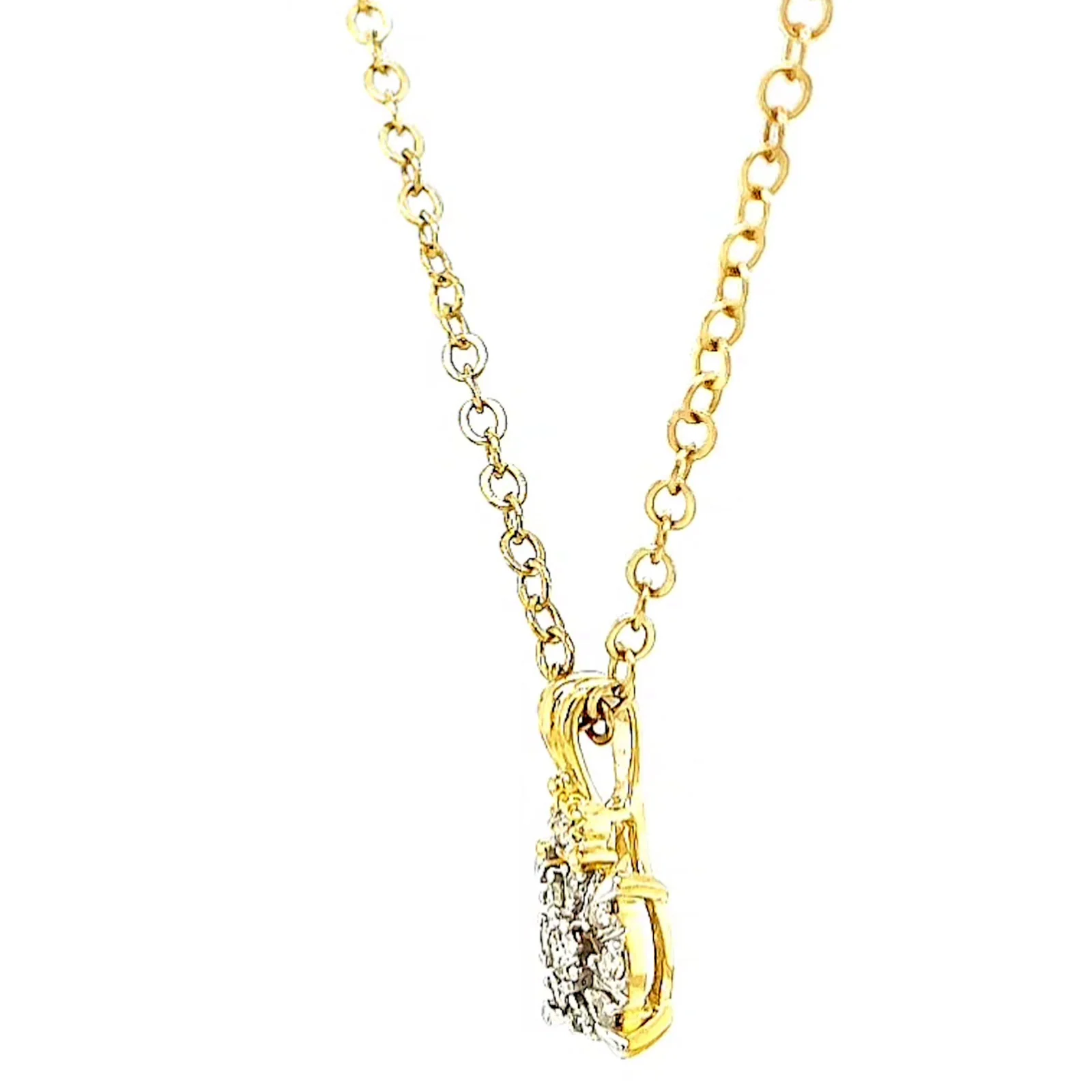 9ct Yellow Gold Round Brilliant Cut 0.10 CARAT tw of Diamonds Pendant - Image 15