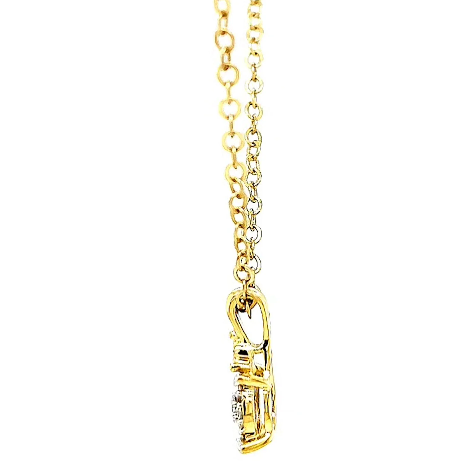 9ct Yellow Gold Round Brilliant Cut 0.10 CARAT tw of Diamonds Pendant - Image 22