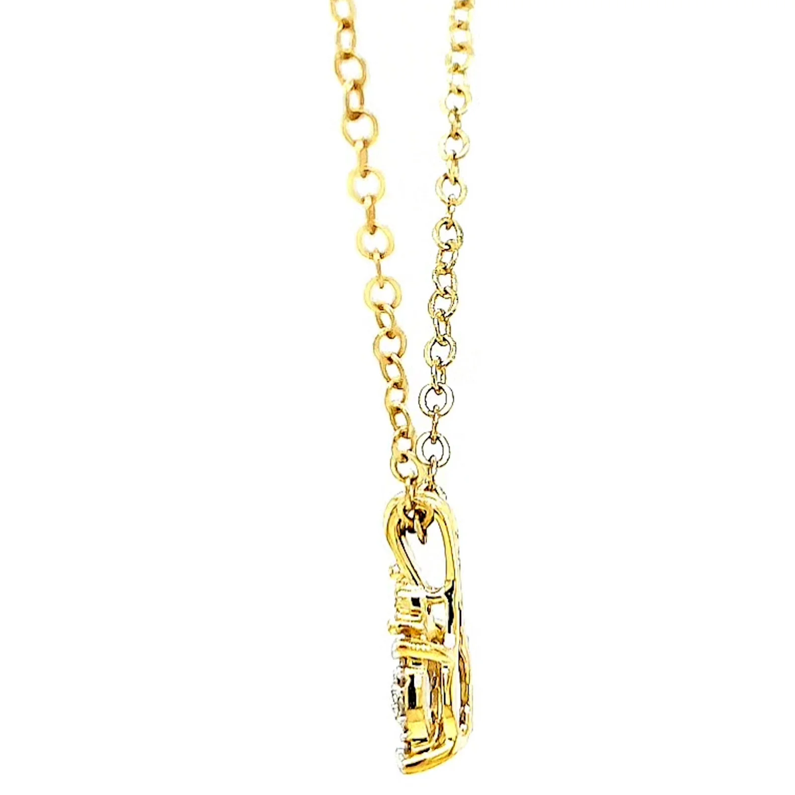 9ct Yellow Gold Round Brilliant Cut 0.10 CARAT tw of Diamonds Pendant - Image 23
