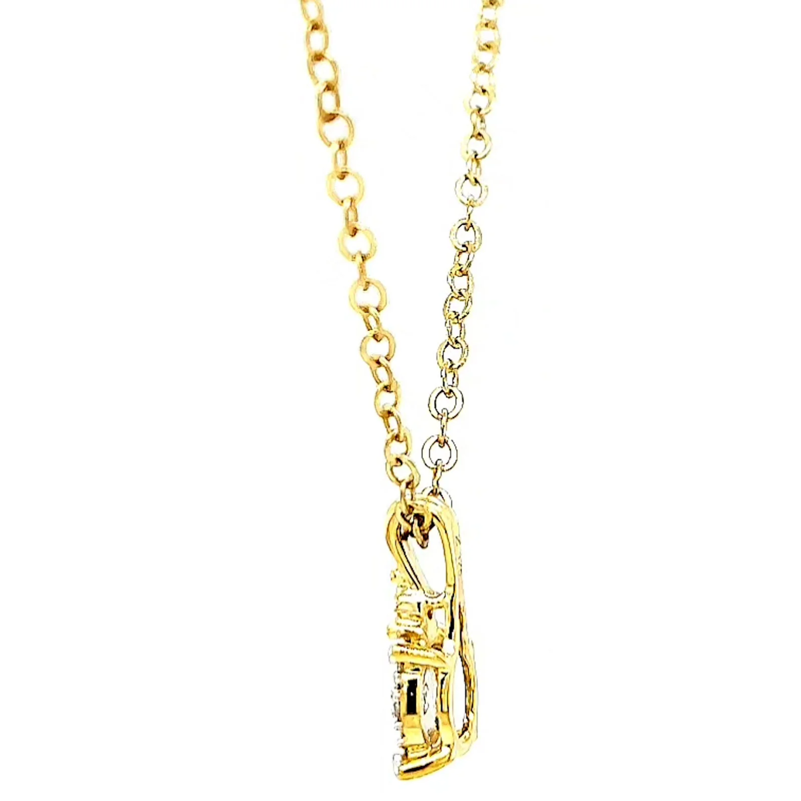 9ct Yellow Gold Round Brilliant Cut 0.10 CARAT tw of Diamonds Pendant - Image 24