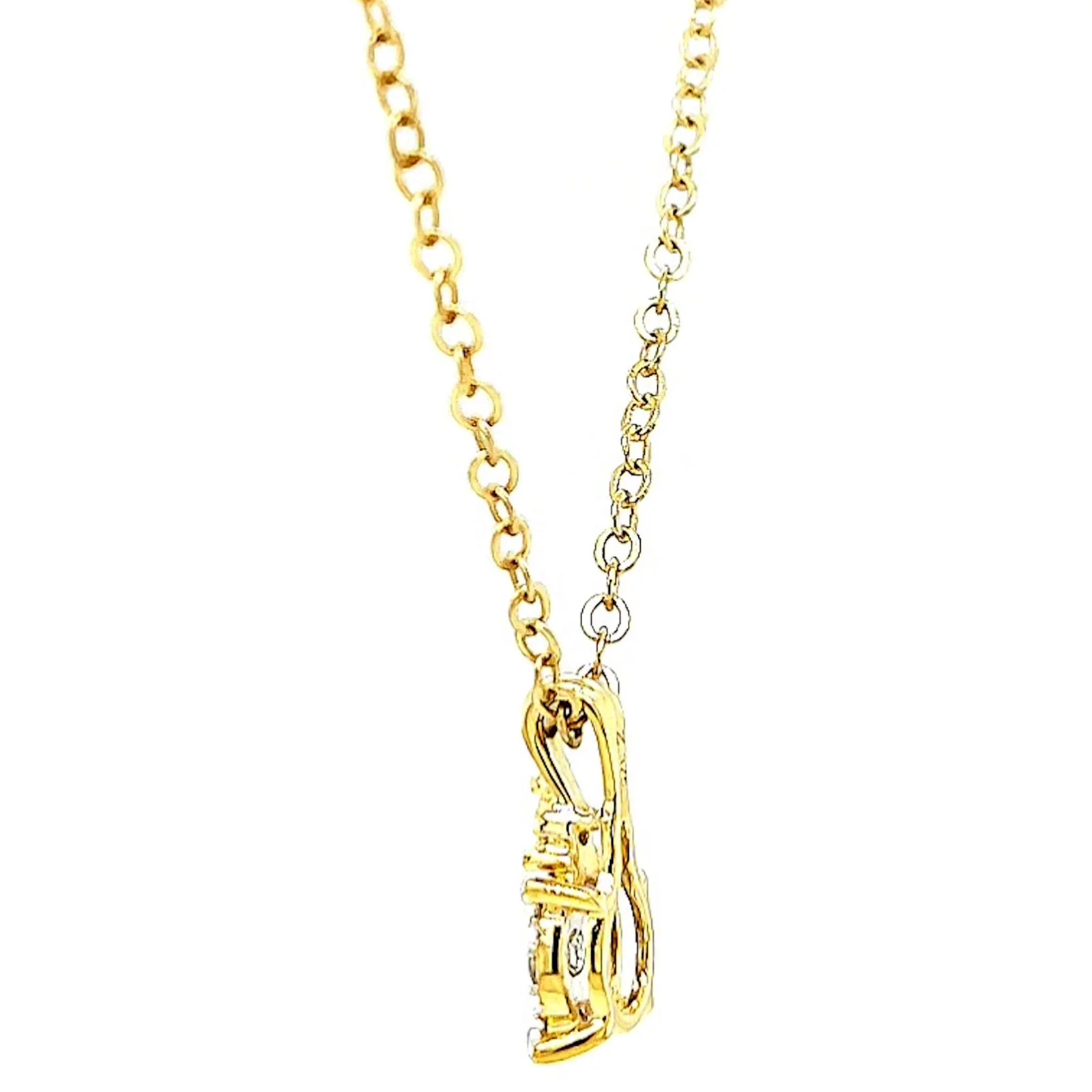 9ct Yellow Gold Round Brilliant Cut 0.10 CARAT tw of Diamonds Pendant - Image 25