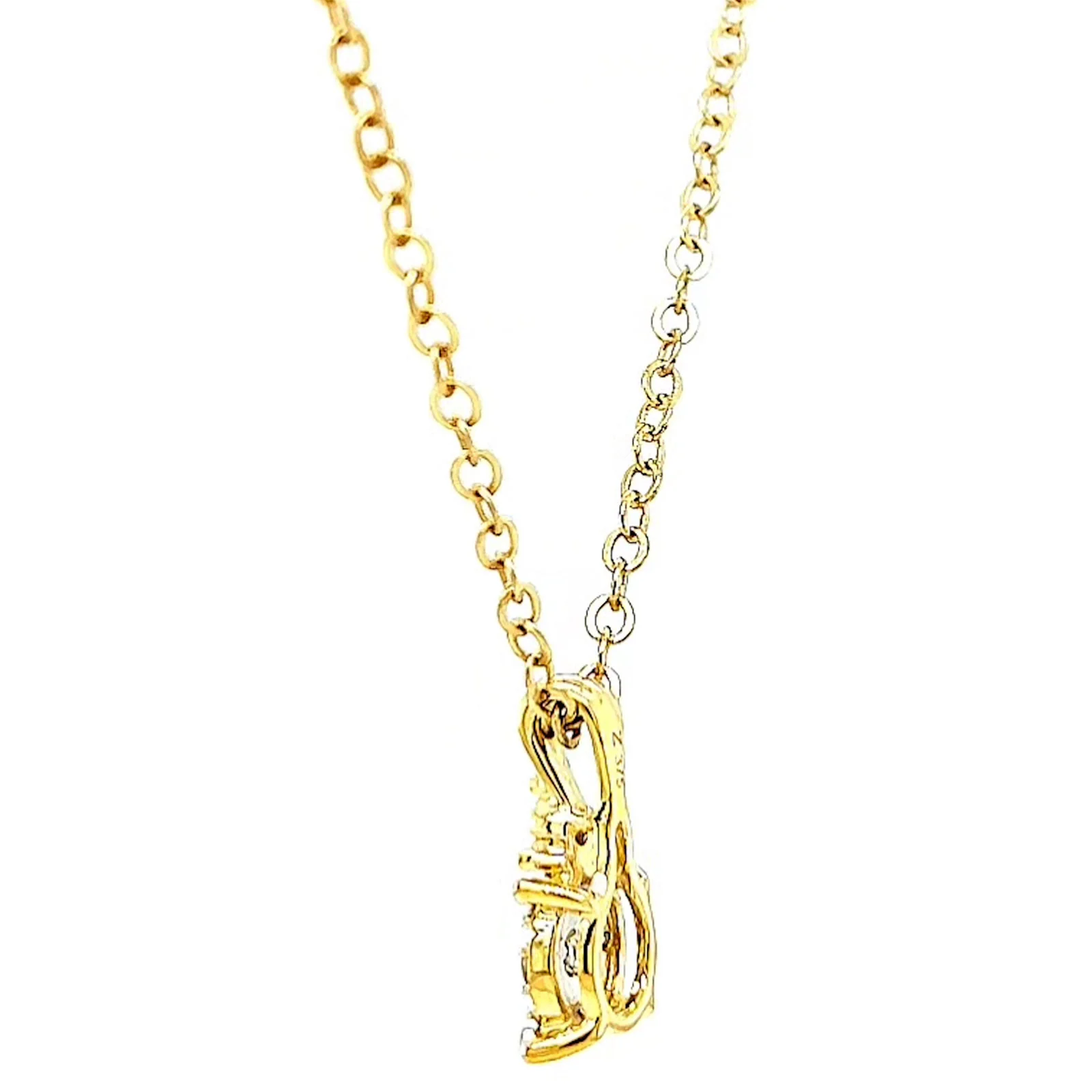 9ct Yellow Gold Round Brilliant Cut 0.10 CARAT tw of Diamonds Pendant - Image 26