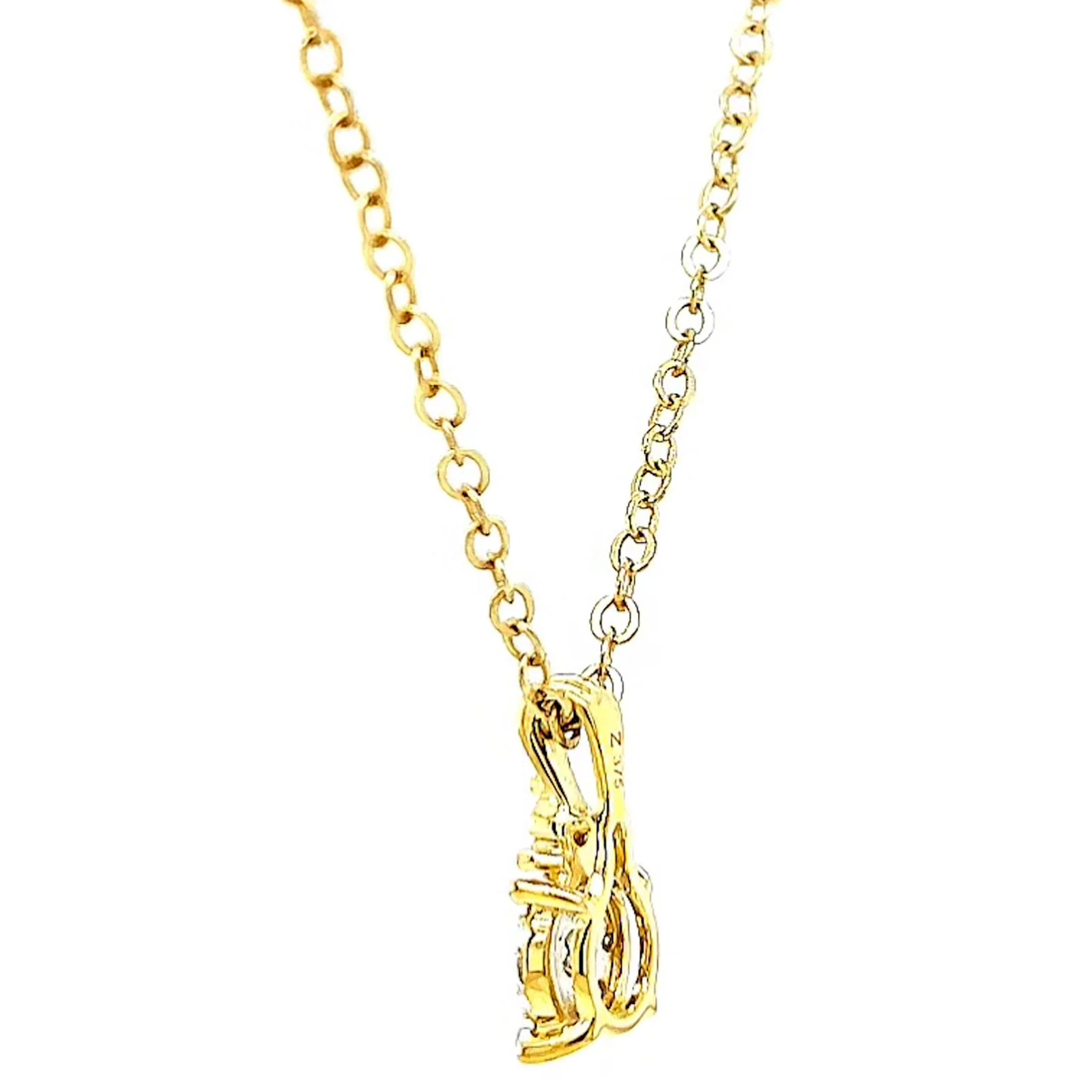 9ct Yellow Gold Round Brilliant Cut 0.10 CARAT tw of Diamonds Pendant - Image 27