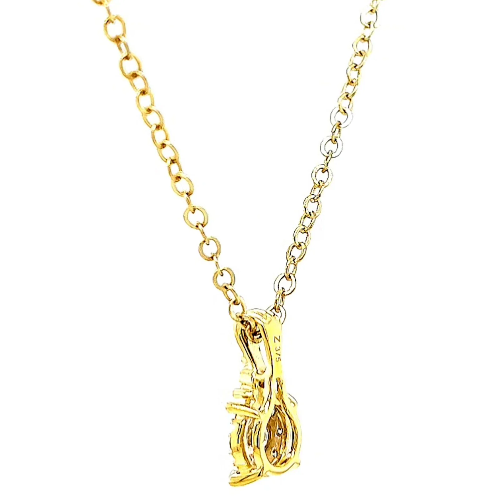 9ct Yellow Gold Round Brilliant Cut 0.10 CARAT tw of Diamonds Pendant - Image 29