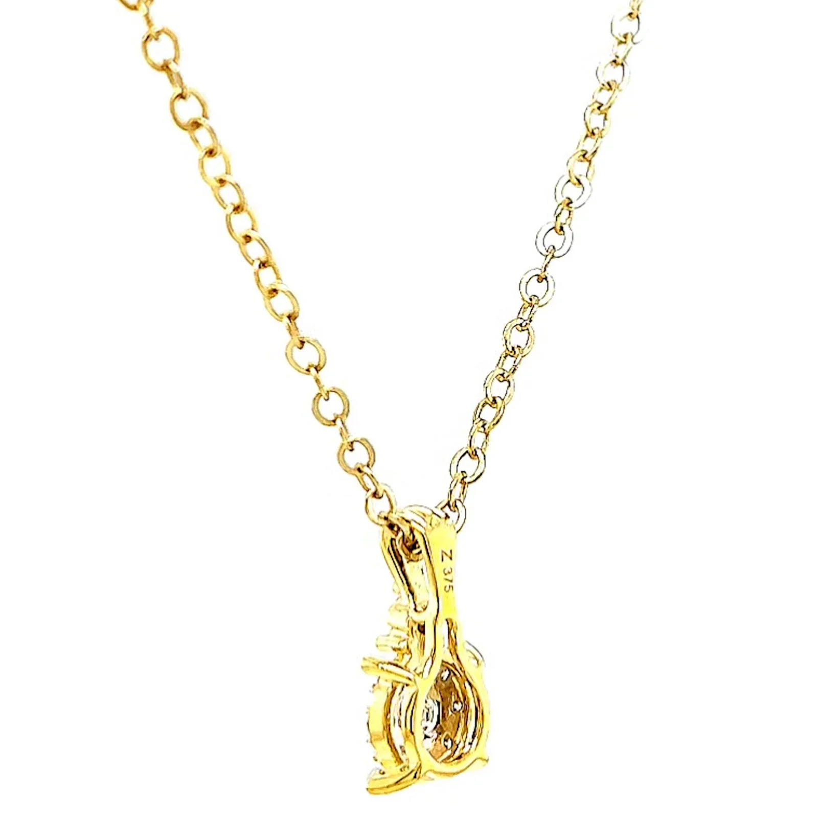 9ct Yellow Gold Round Brilliant Cut 0.10 CARAT tw of Diamonds Pendant - Image 30