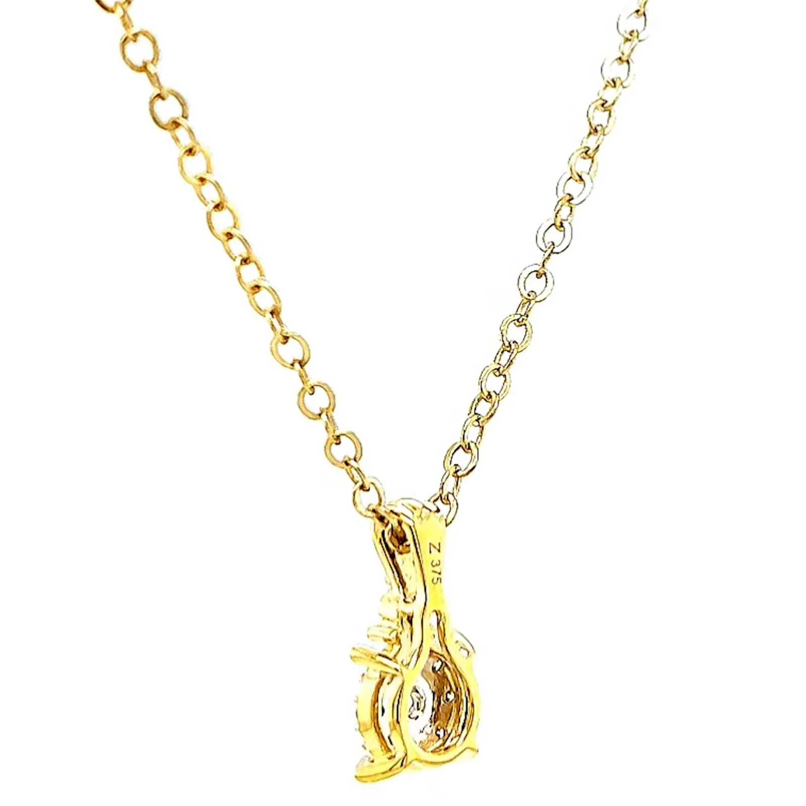 9ct Yellow Gold Round Brilliant Cut 0.10 CARAT tw of Diamonds Pendant - Image 31