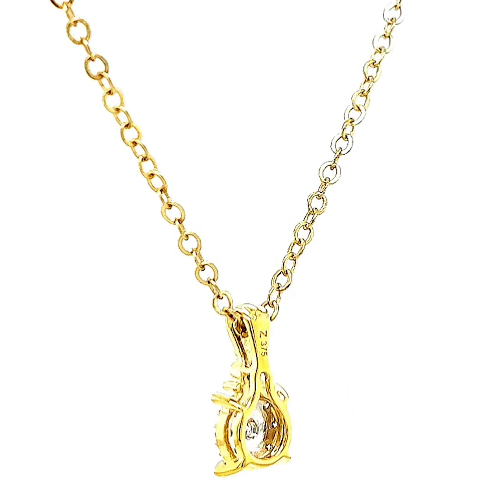 9ct Yellow Gold Round Brilliant Cut 0.10 CARAT tw of Diamonds Pendant - Image 32