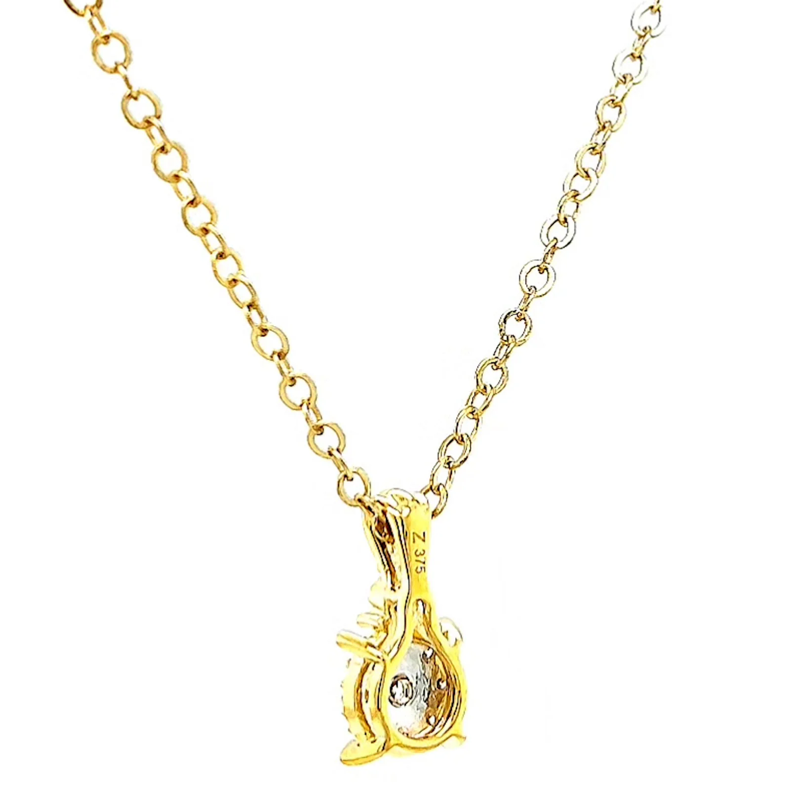 9ct Yellow Gold Round Brilliant Cut 0.10 CARAT tw of Diamonds Pendant - Image 33