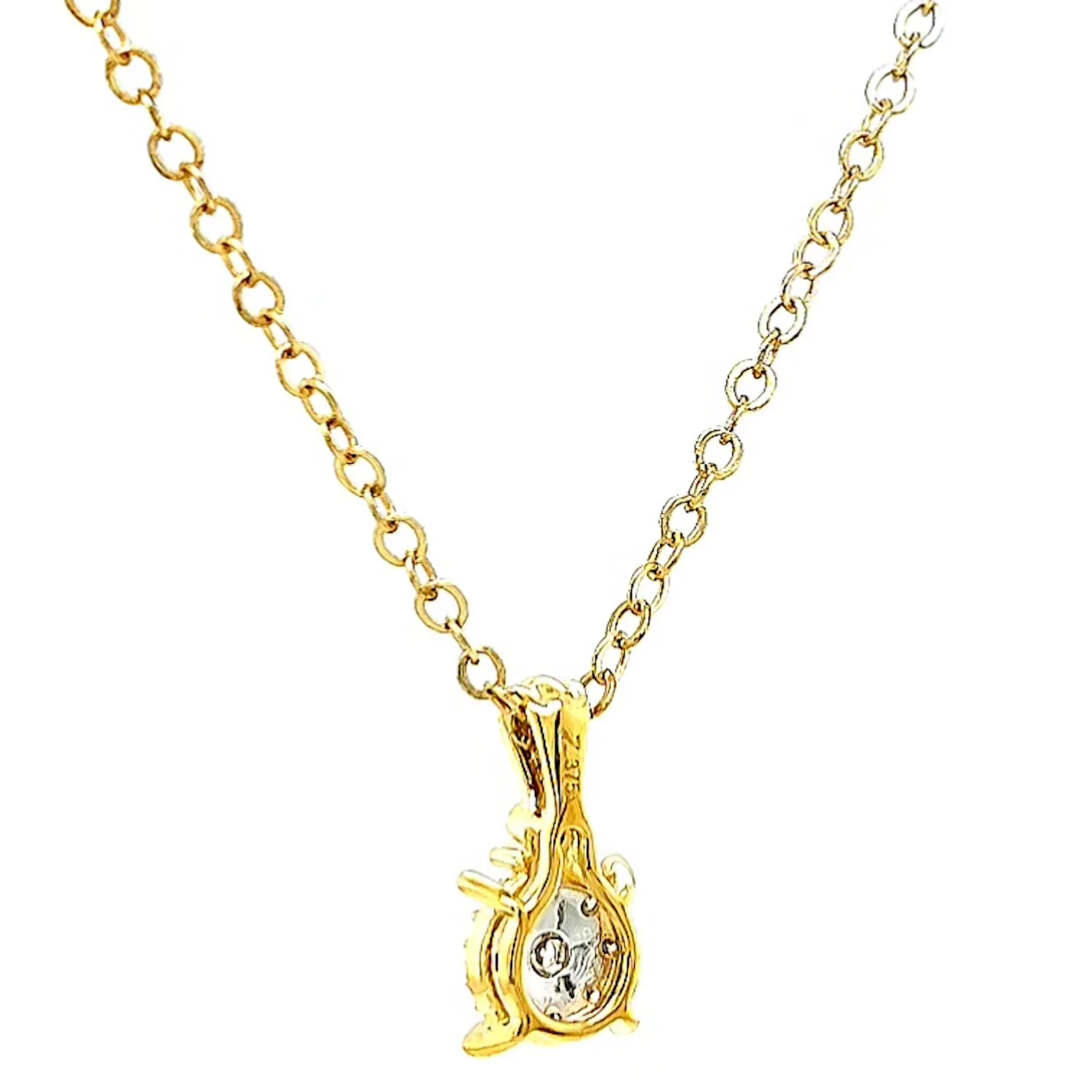 9ct Yellow Gold Round Brilliant Cut 0.10 CARAT tw of Diamonds Pendant - Image 34