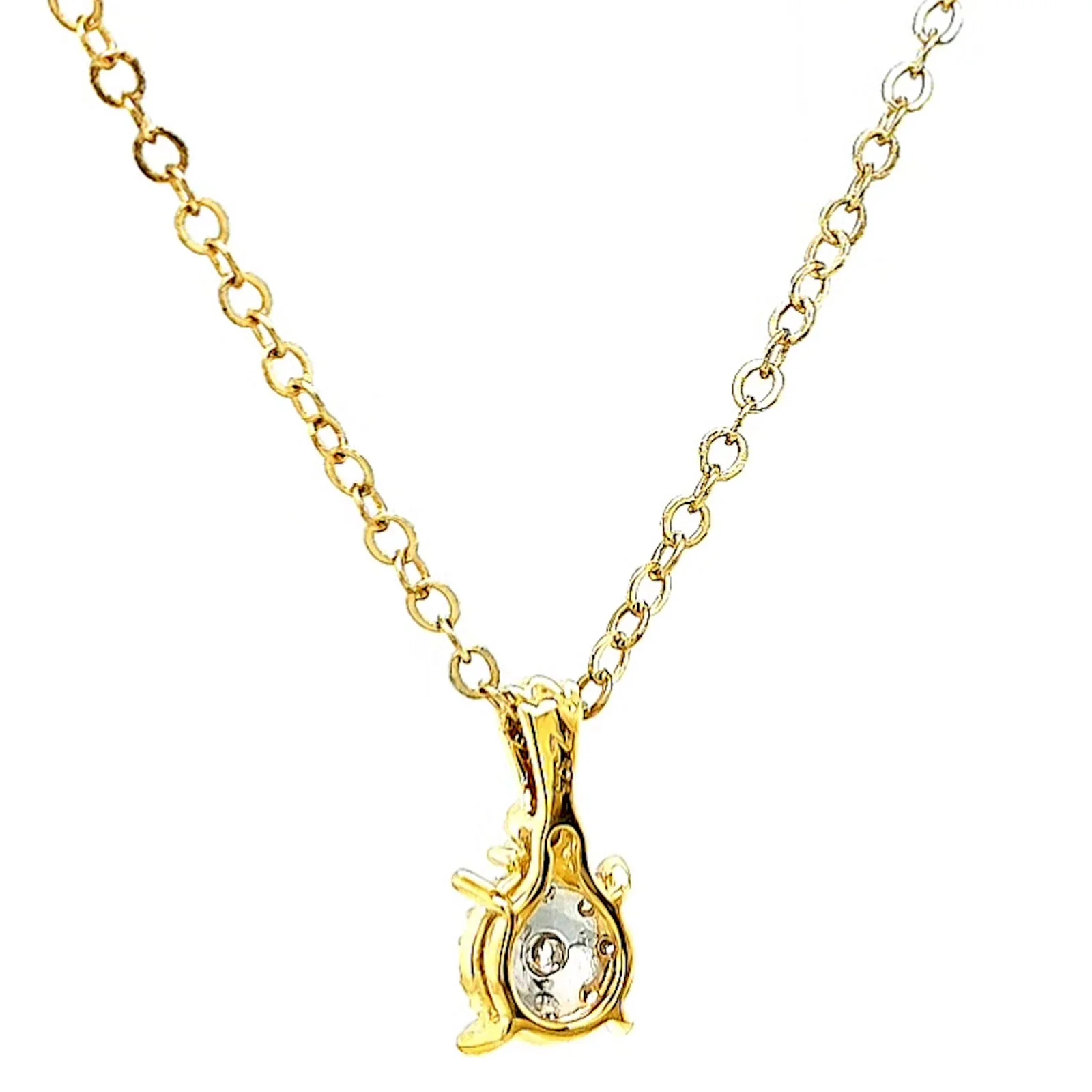 9ct Yellow Gold Round Brilliant Cut 0.10 CARAT tw of Diamonds Pendant - Image 35