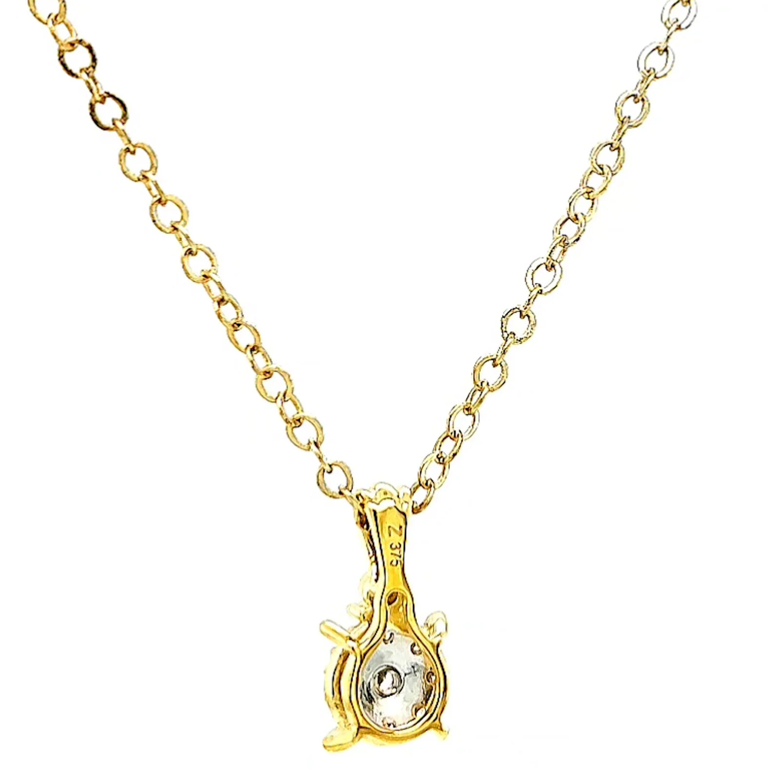 9ct Yellow Gold Round Brilliant Cut 0.10 CARAT tw of Diamonds Pendant - Image 36