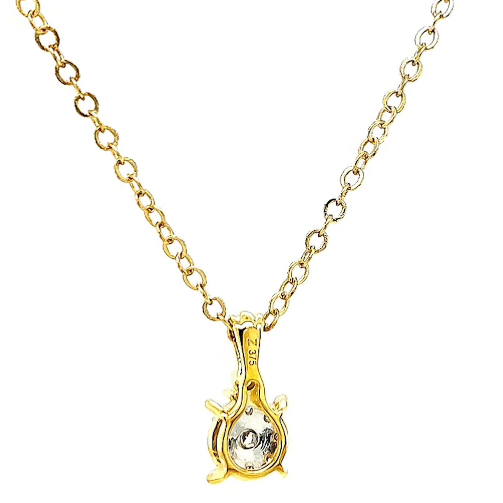 9ct Yellow Gold Round Brilliant Cut 0.10 CARAT tw of Diamonds Pendant - Image 37