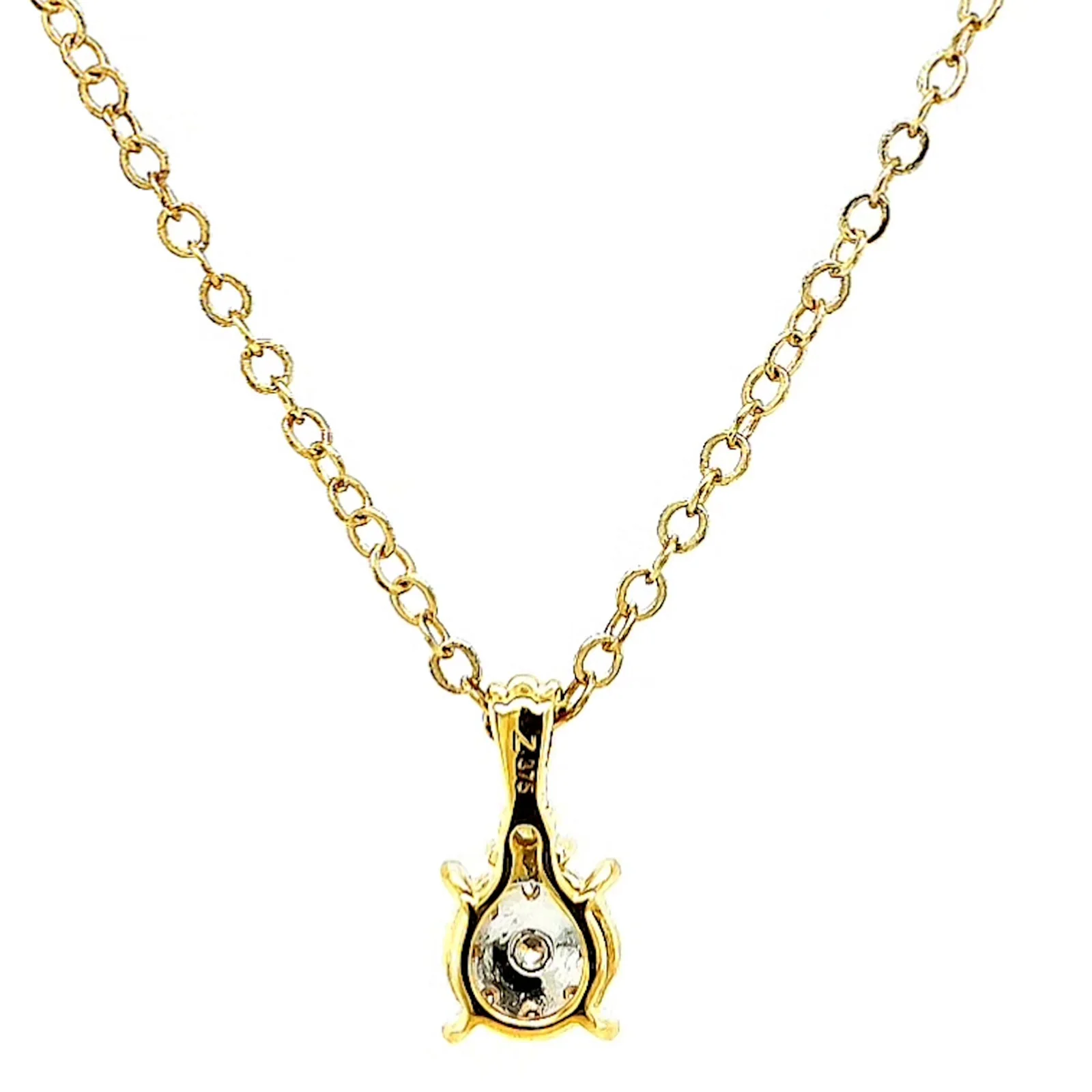 9ct Yellow Gold Round Brilliant Cut 0.10 CARAT tw of Diamonds Pendant - Image 40