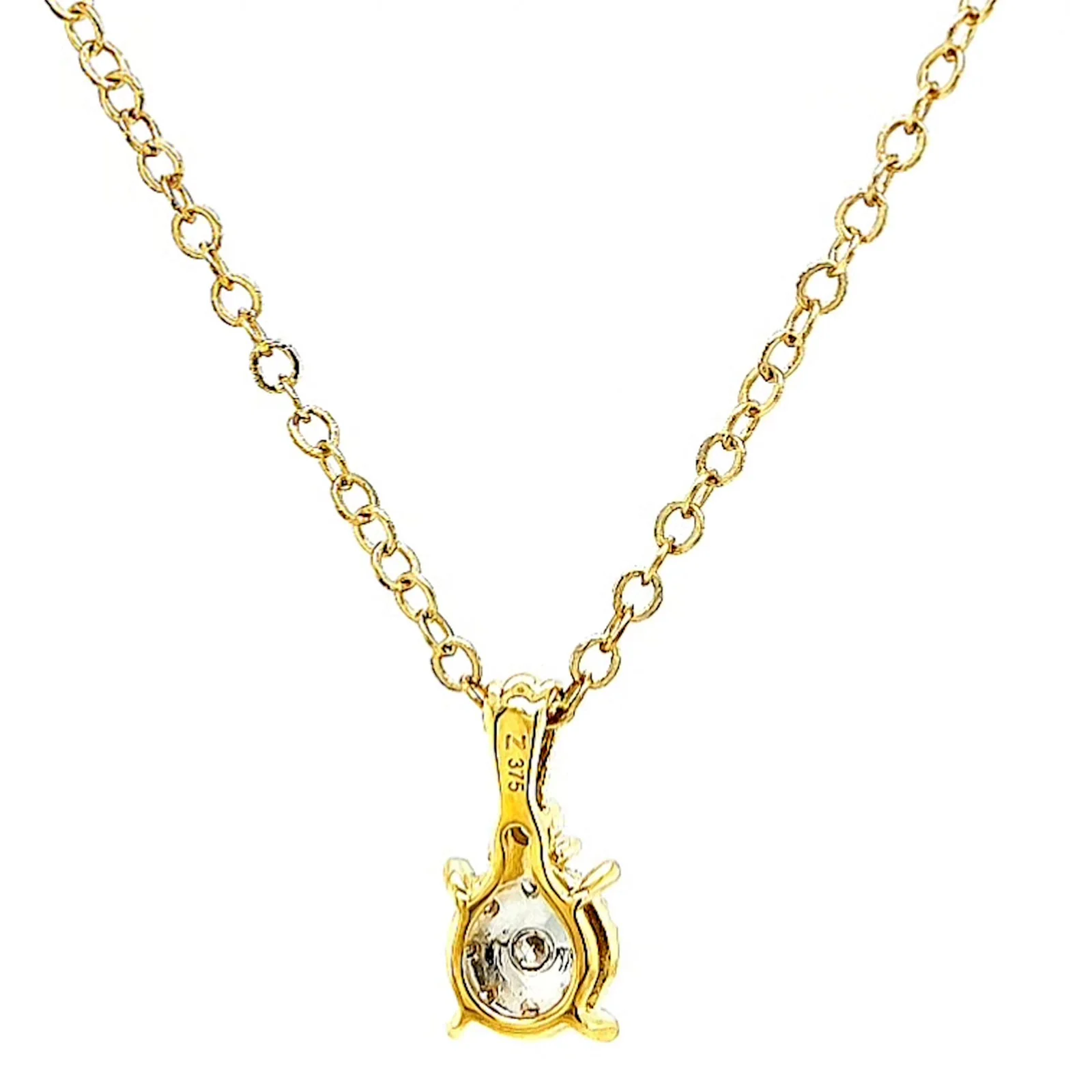9ct Yellow Gold Round Brilliant Cut 0.10 CARAT tw of Diamonds Pendant - Image 42