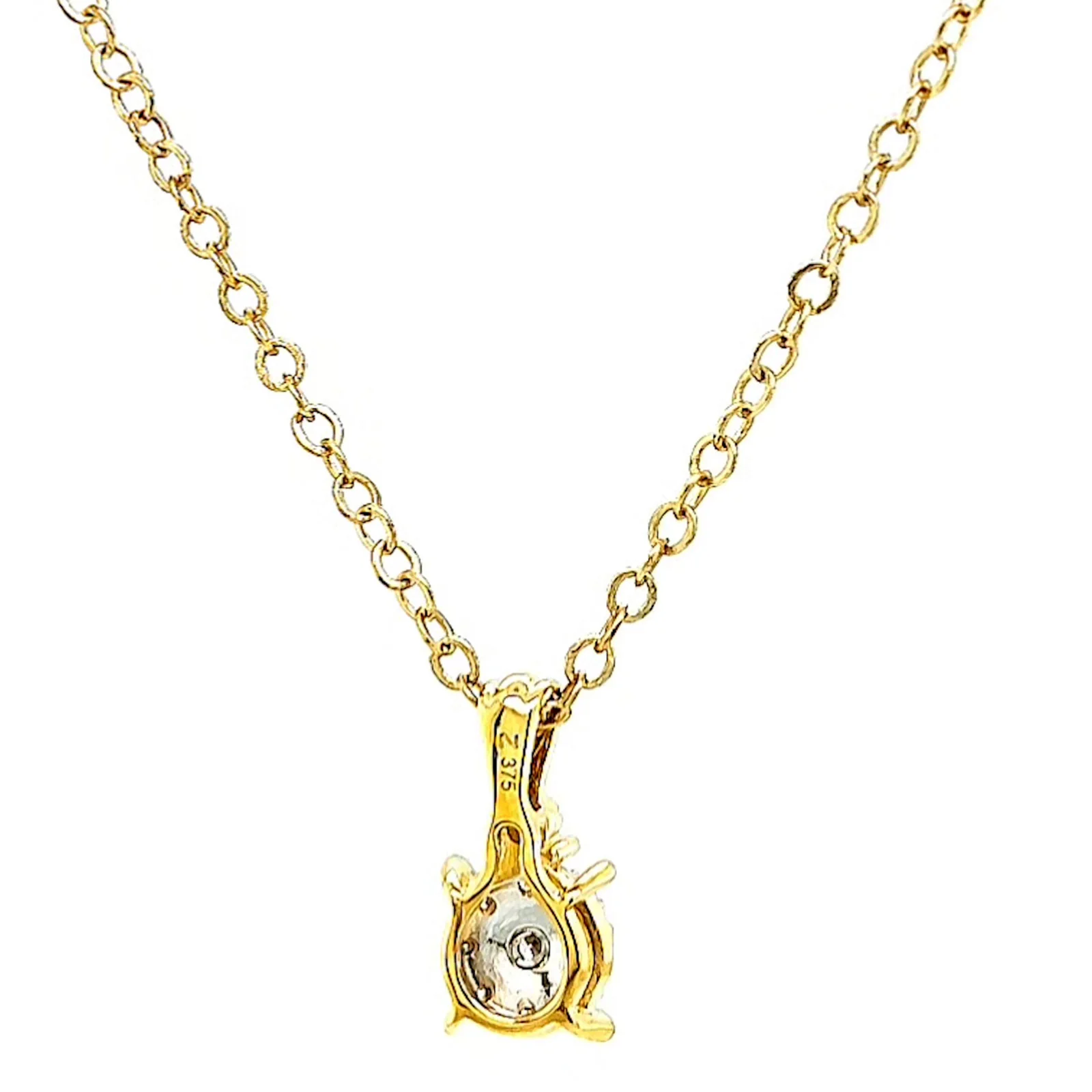 9ct Yellow Gold Round Brilliant Cut 0.10 CARAT tw of Diamonds Pendant - Image 43