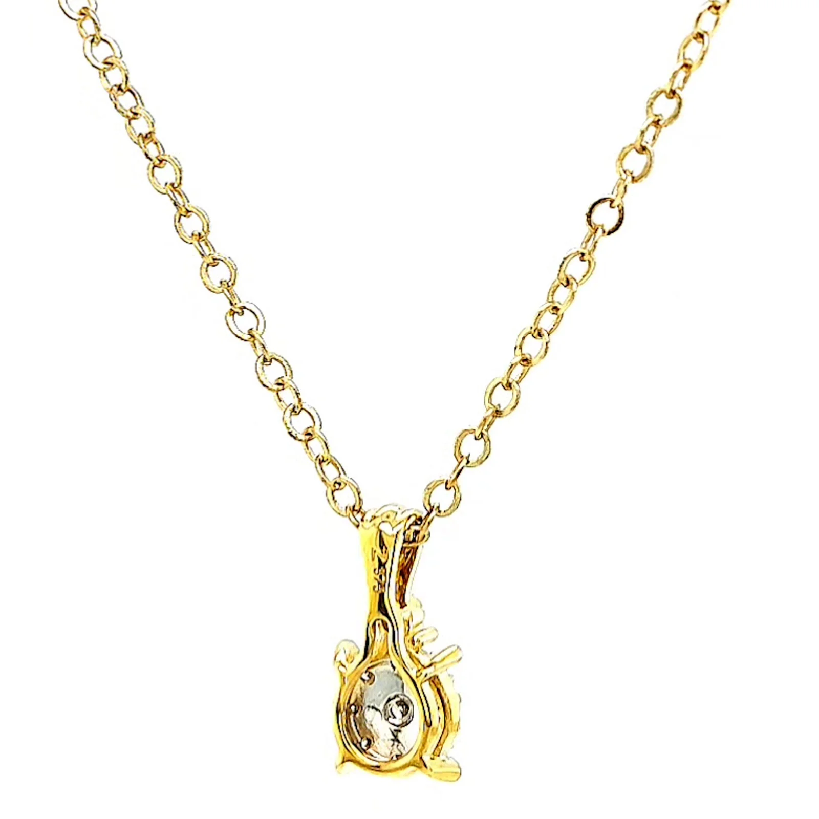 9ct Yellow Gold Round Brilliant Cut 0.10 CARAT tw of Diamonds Pendant - Image 44