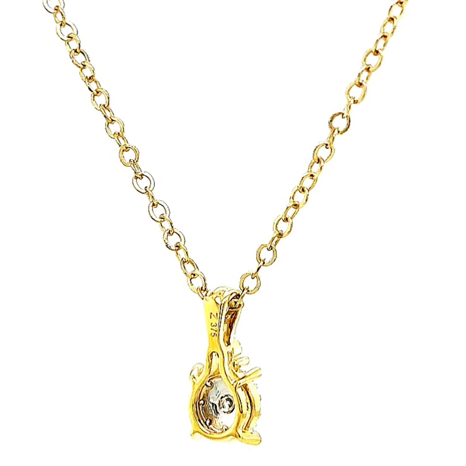 9ct Yellow Gold Round Brilliant Cut 0.10 CARAT tw of Diamonds Pendant - Image 45