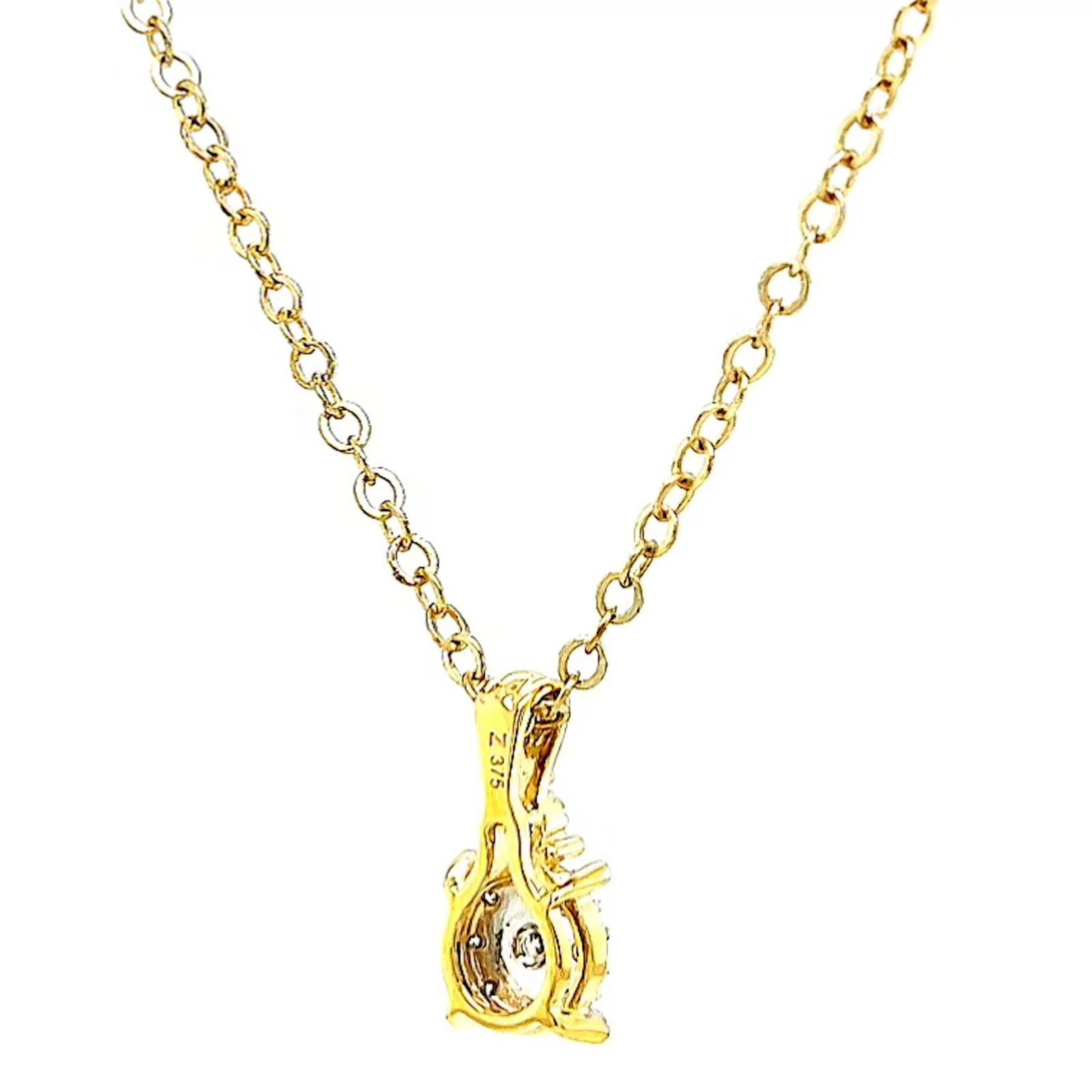 9ct Yellow Gold Round Brilliant Cut 0.10 CARAT tw of Diamonds Pendant - Image 46