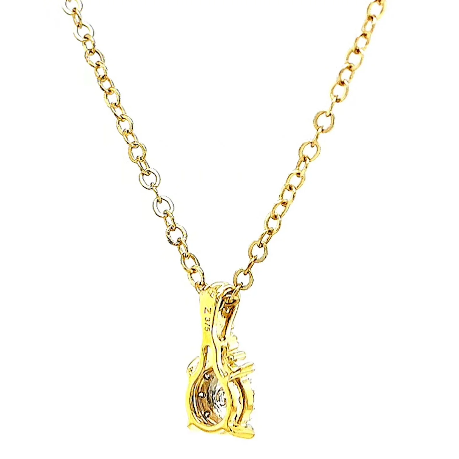 9ct Yellow Gold Round Brilliant Cut 0.10 CARAT tw of Diamonds Pendant - Image 47