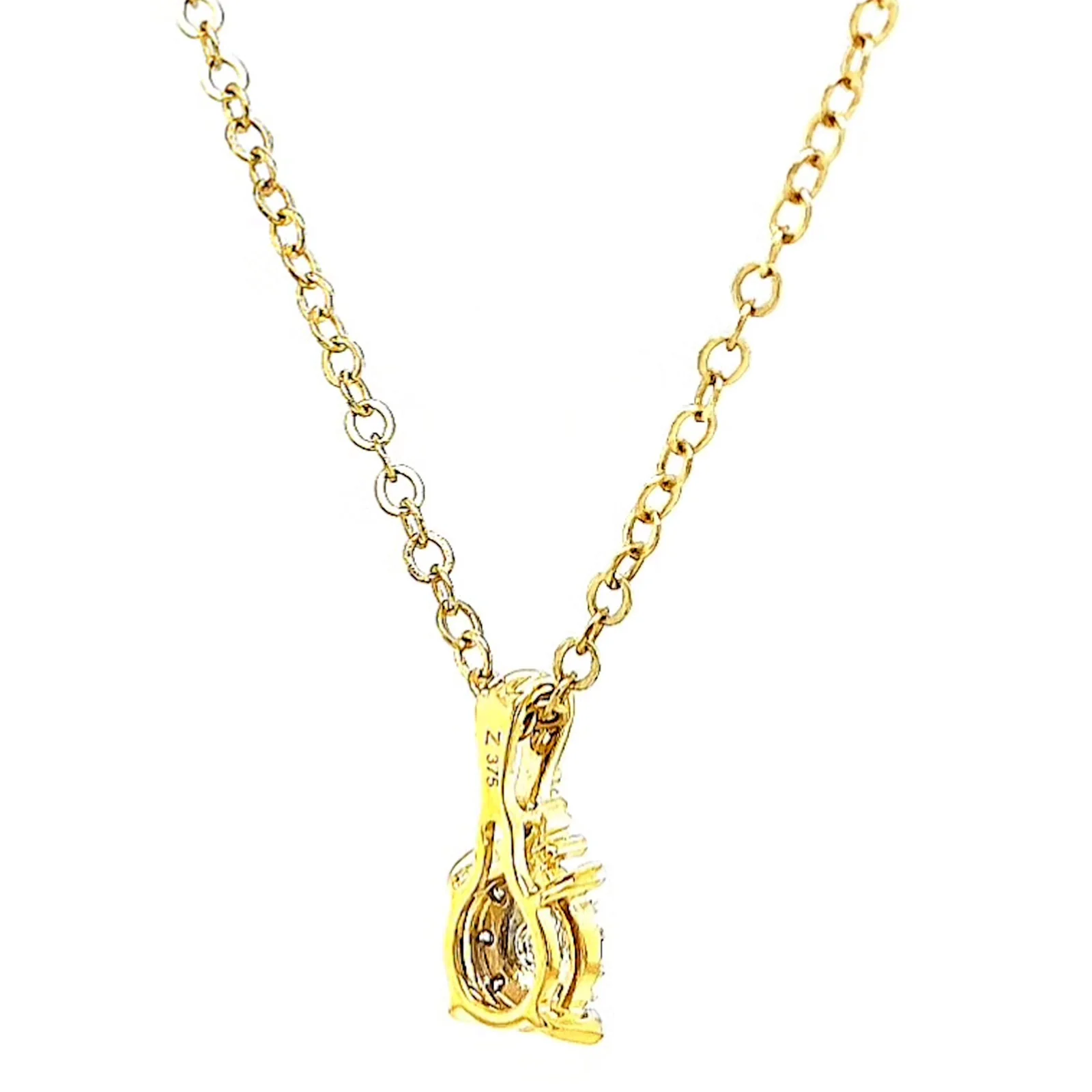 9ct Yellow Gold Round Brilliant Cut 0.10 CARAT tw of Diamonds Pendant - Image 48