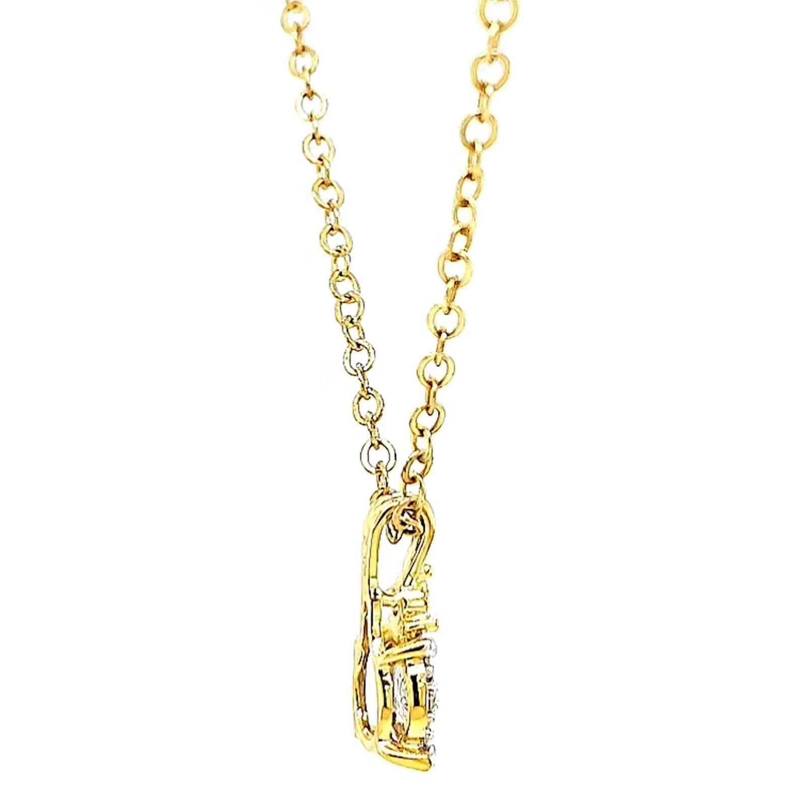 9ct Yellow Gold Round Brilliant Cut 0.10 CARAT tw of Diamonds Pendant - Image 54