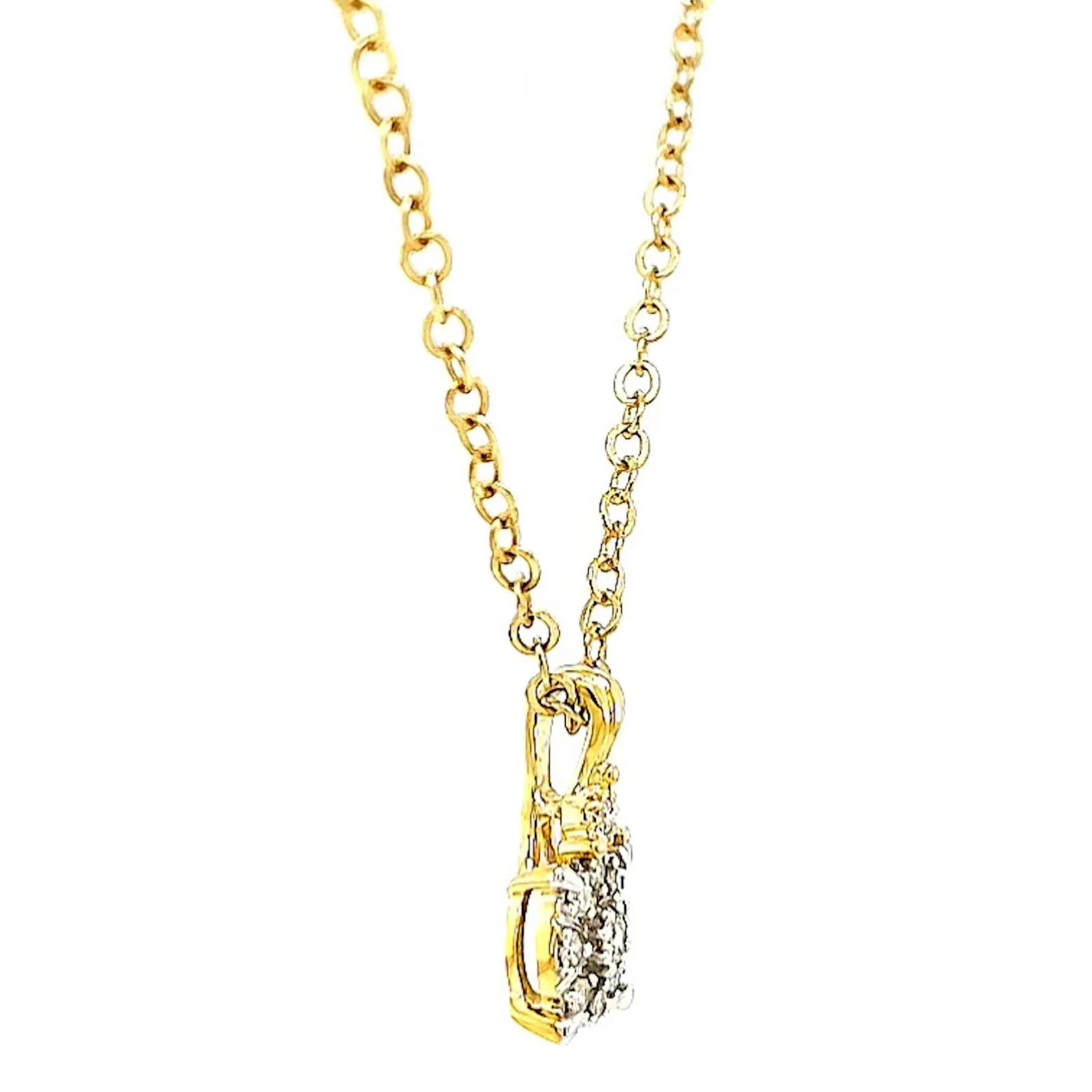 9ct Yellow Gold Round Brilliant Cut 0.10 CARAT tw of Diamonds Pendant - Image 62
