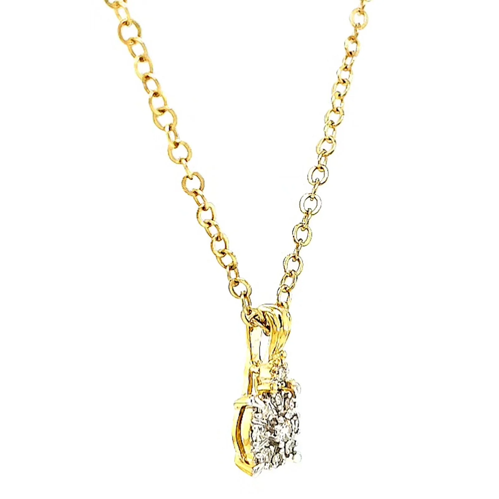 9ct Yellow Gold Round Brilliant Cut 0.10 CARAT tw of Diamonds Pendant - Image 65