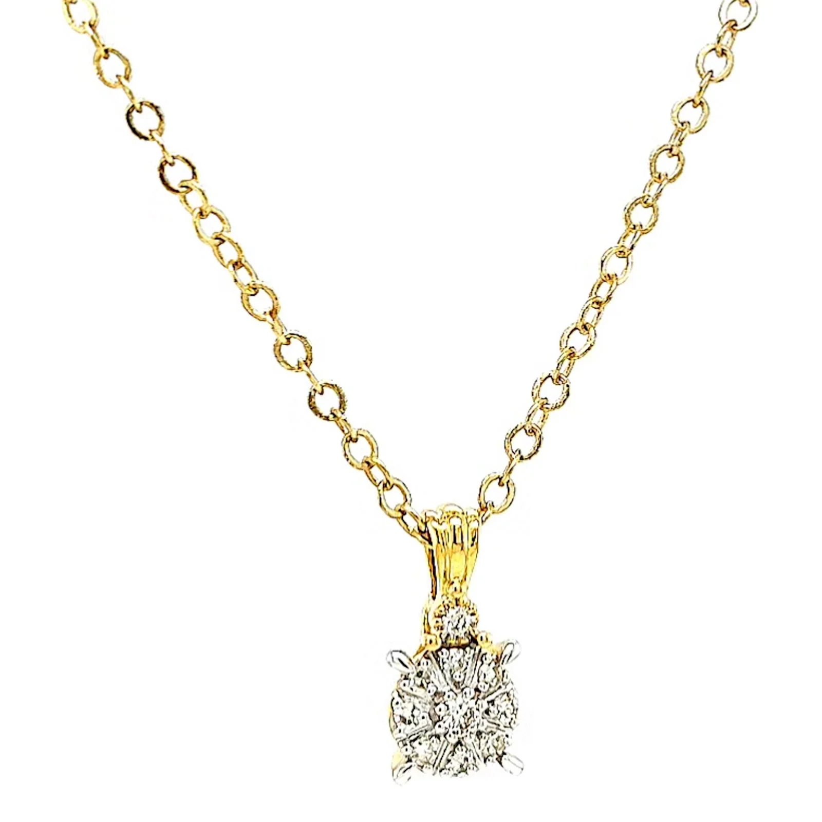 9ct Yellow Gold Round Brilliant Cut 0.10 CARAT tw of Diamonds Pendant - Image 73