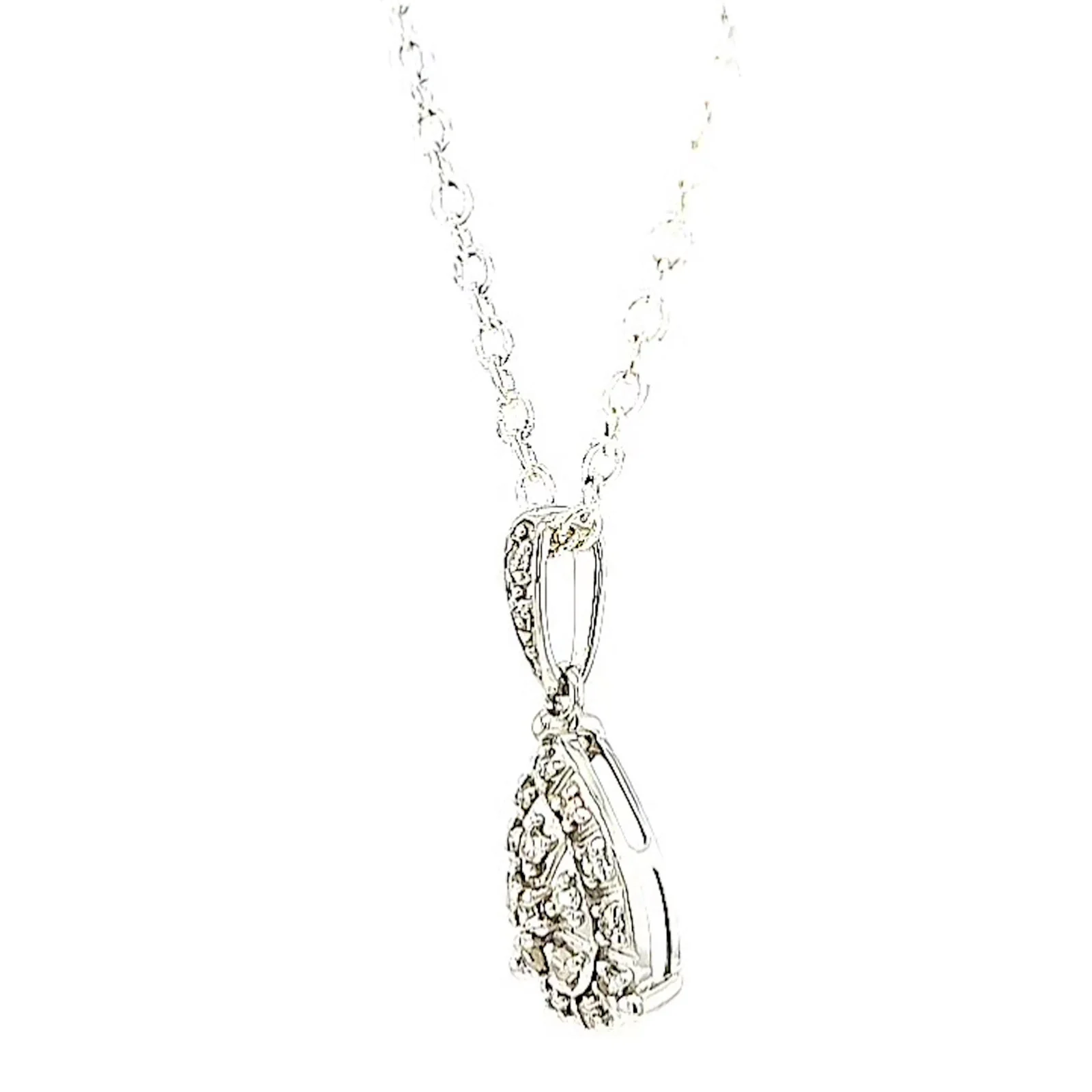 9ct White Gold Round Brilliant Cut 0.10 CARAT tw of Diamonds Pendant - Image 15