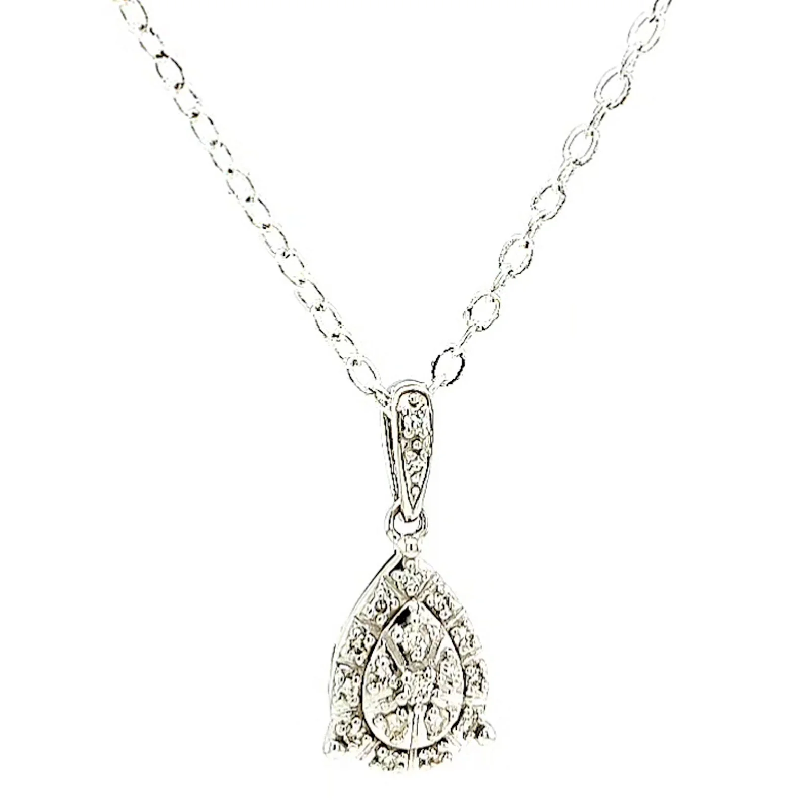 9ct White Gold Round Brilliant Cut 0.10 CARAT tw of Diamonds Pendant - Image 74