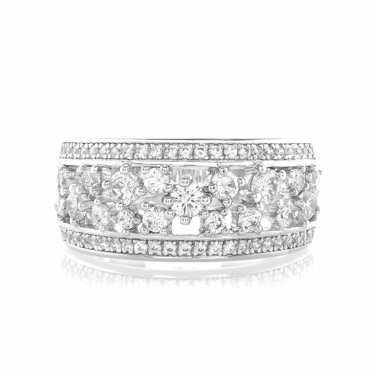 Sterling Silver Round Cubic Zirconia Ring