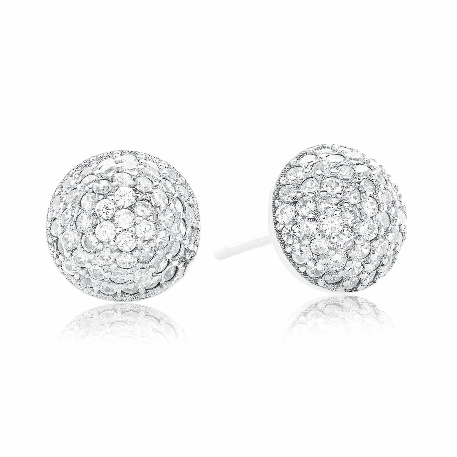 Sterling Silver Cubic Zirconia Ball Stud Earrings