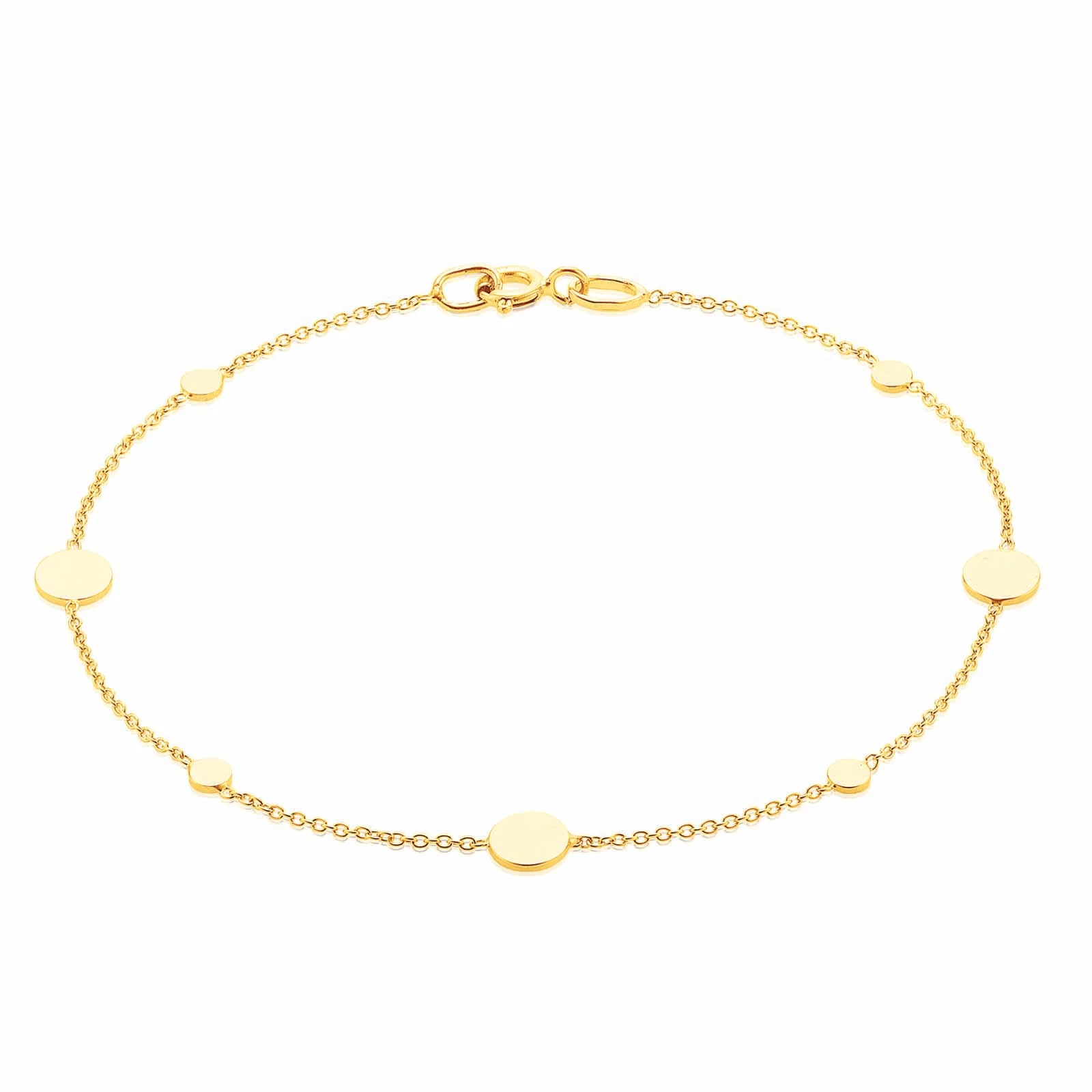 9ct Yellow Gold 19 cm Circle Bracelet