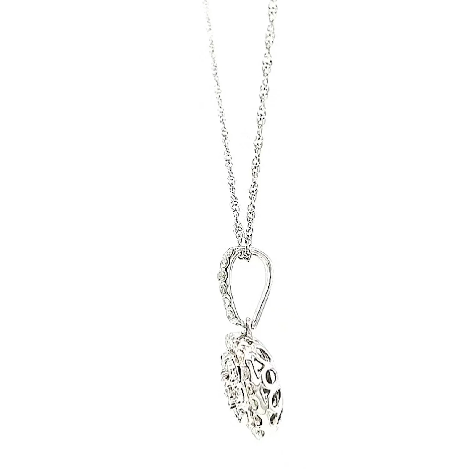 Sterling Silver Round Brilliant Cut 1/2 CARAT tw of Diamonds Pendant - Image 18