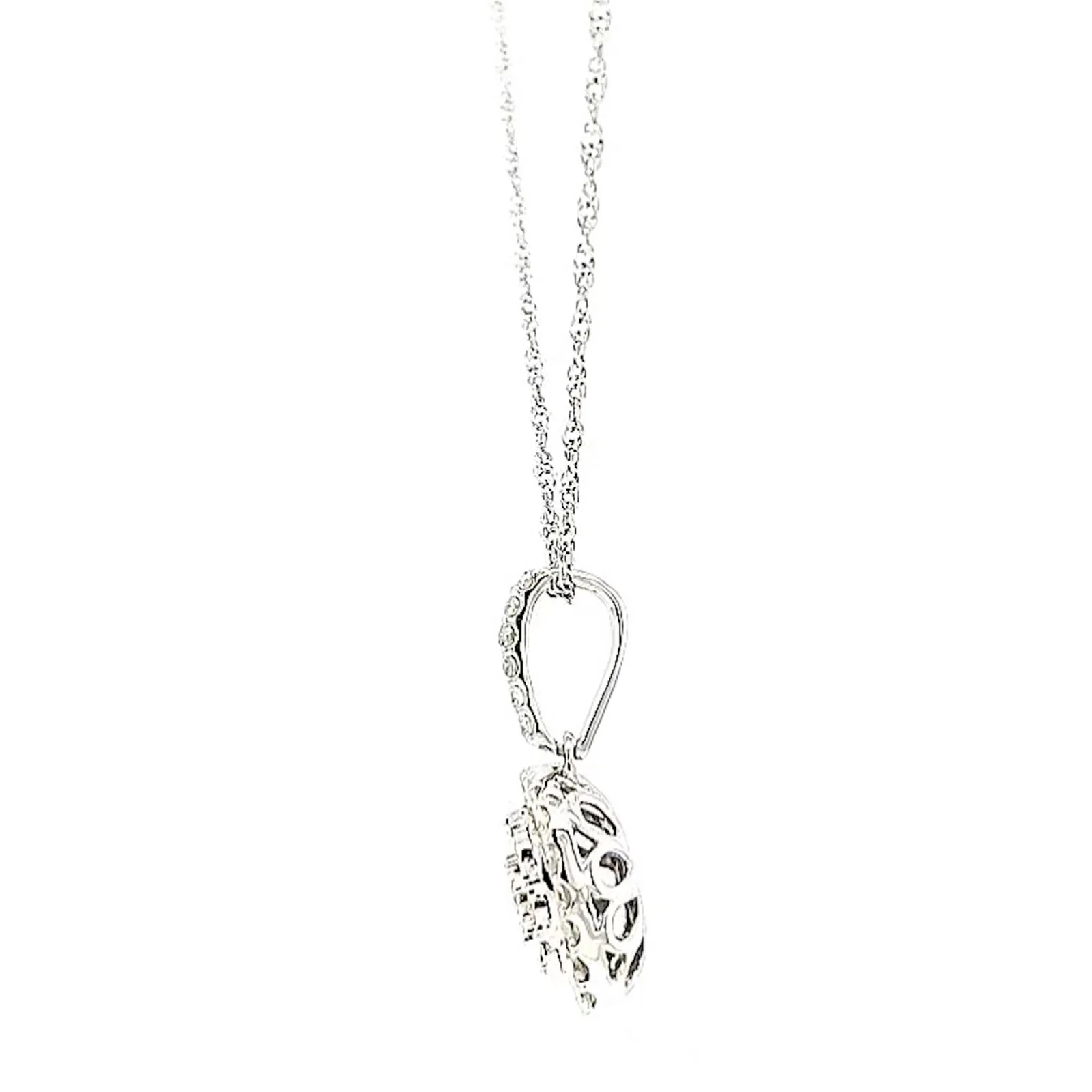 Sterling Silver Round Brilliant Cut 1/2 CARAT tw of Diamonds Pendant - Image 19