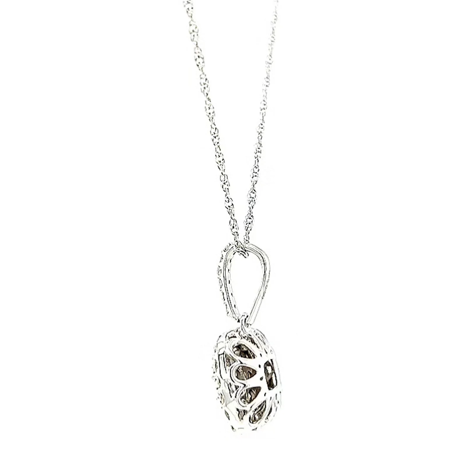 Sterling Silver Round Brilliant Cut 1/2 CARAT tw of Diamonds Pendant - Image 25