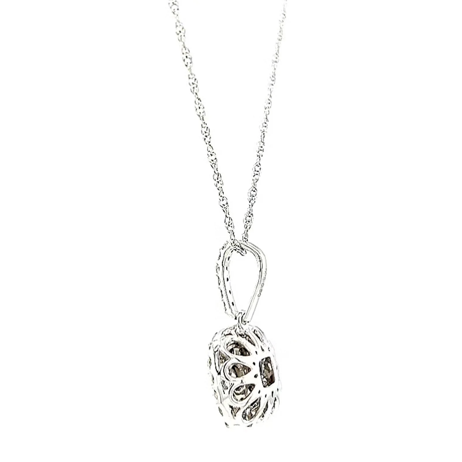 Sterling Silver Round Brilliant Cut 1/2 CARAT tw of Diamonds Pendant - Image 26